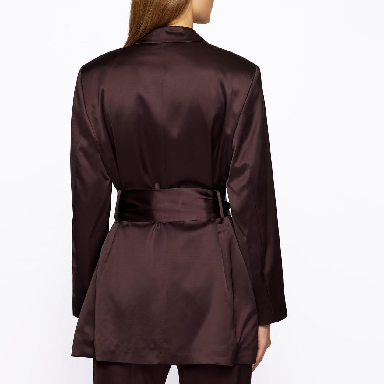 Red - Boss - Jishina Satin Wrap Blazer - 2