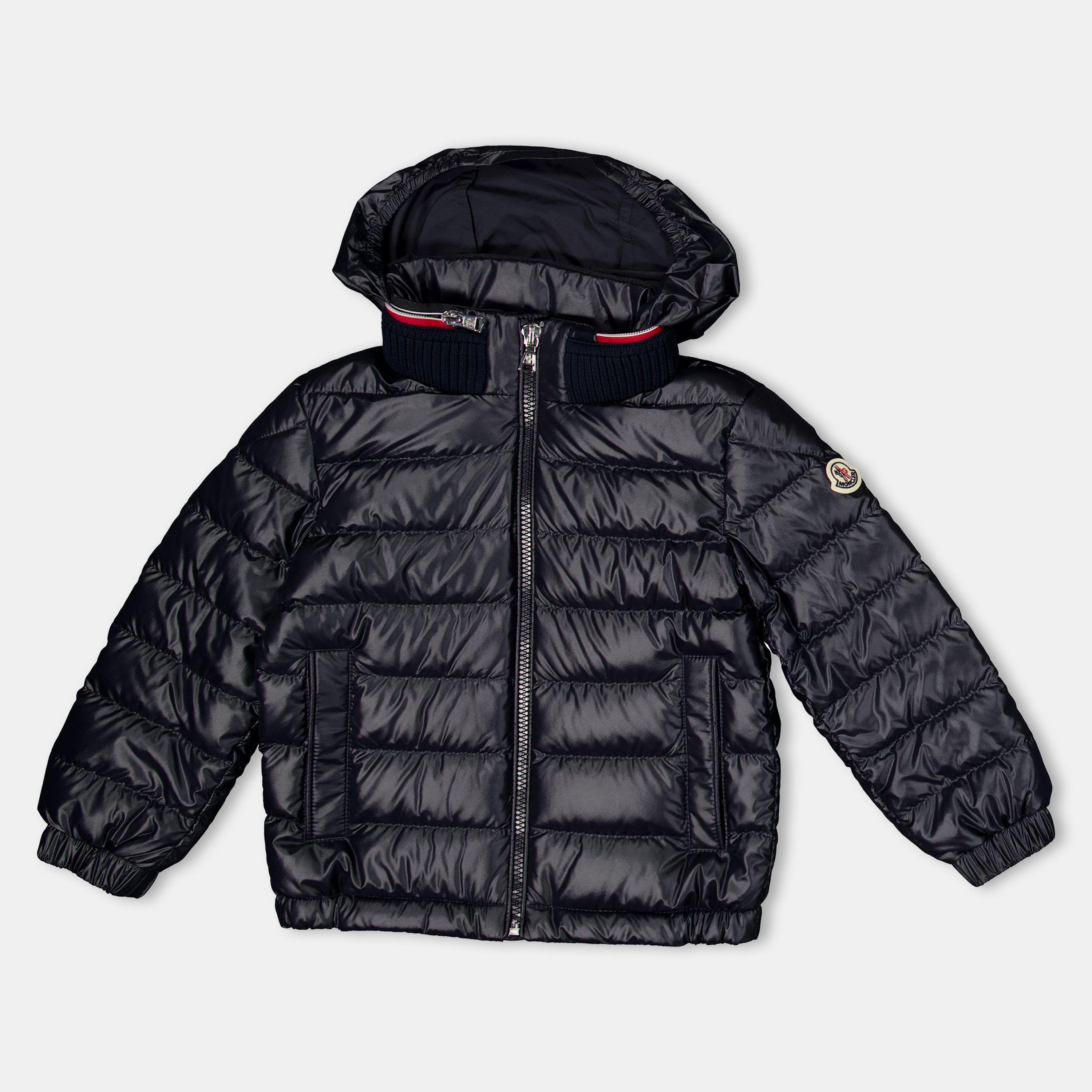 Moncler Kids' Brendann Quilted Cropped Short Puffer Jacket - Navy 778 - Size 8Y