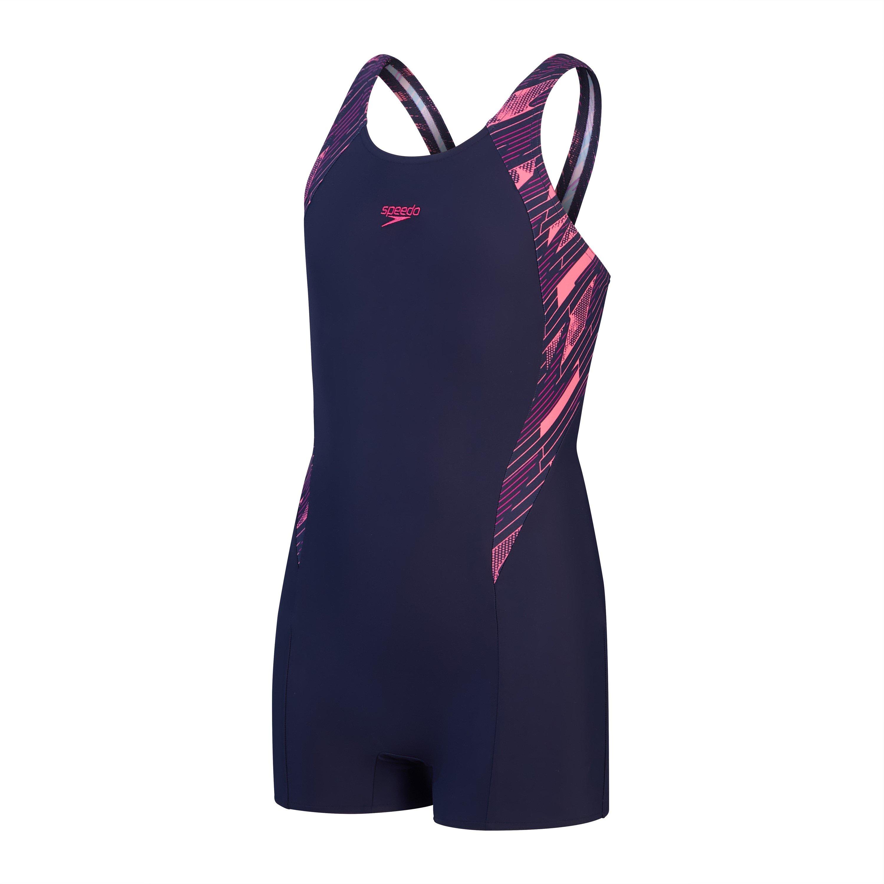 Navy/Pink/Fandn - Speedo - Girls HyperBoom Splice Legsuit - 1
