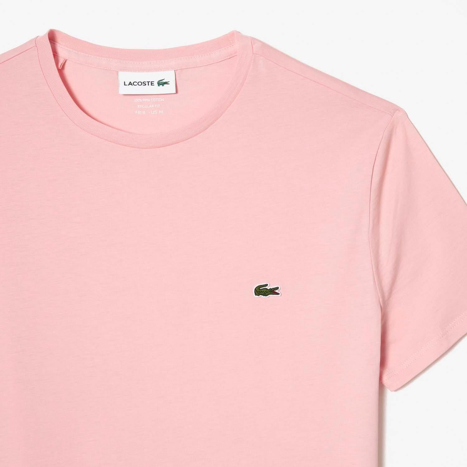 Pink - Lacoste - Cotton Pima T-Shirt - 4