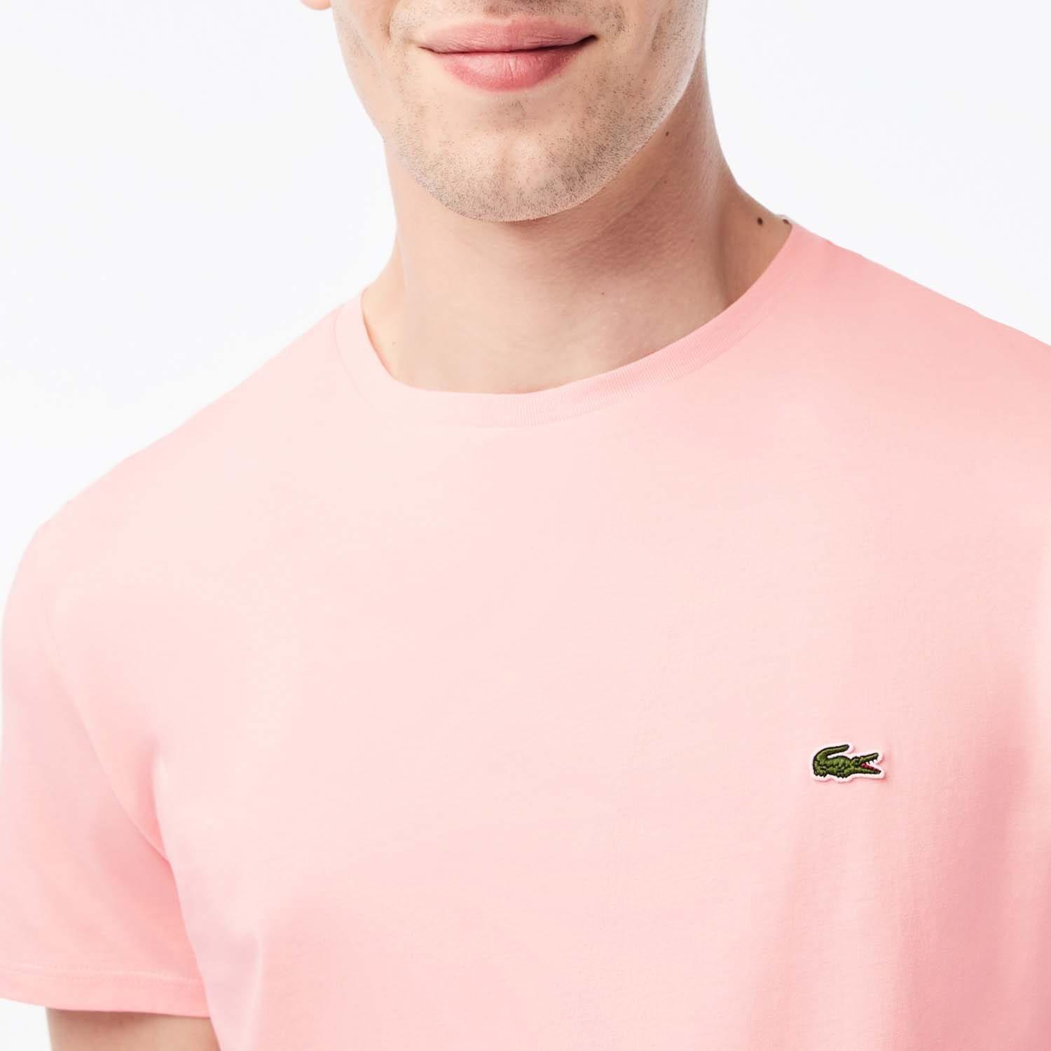 Pink - Lacoste - Cotton Pima T-Shirt - 5