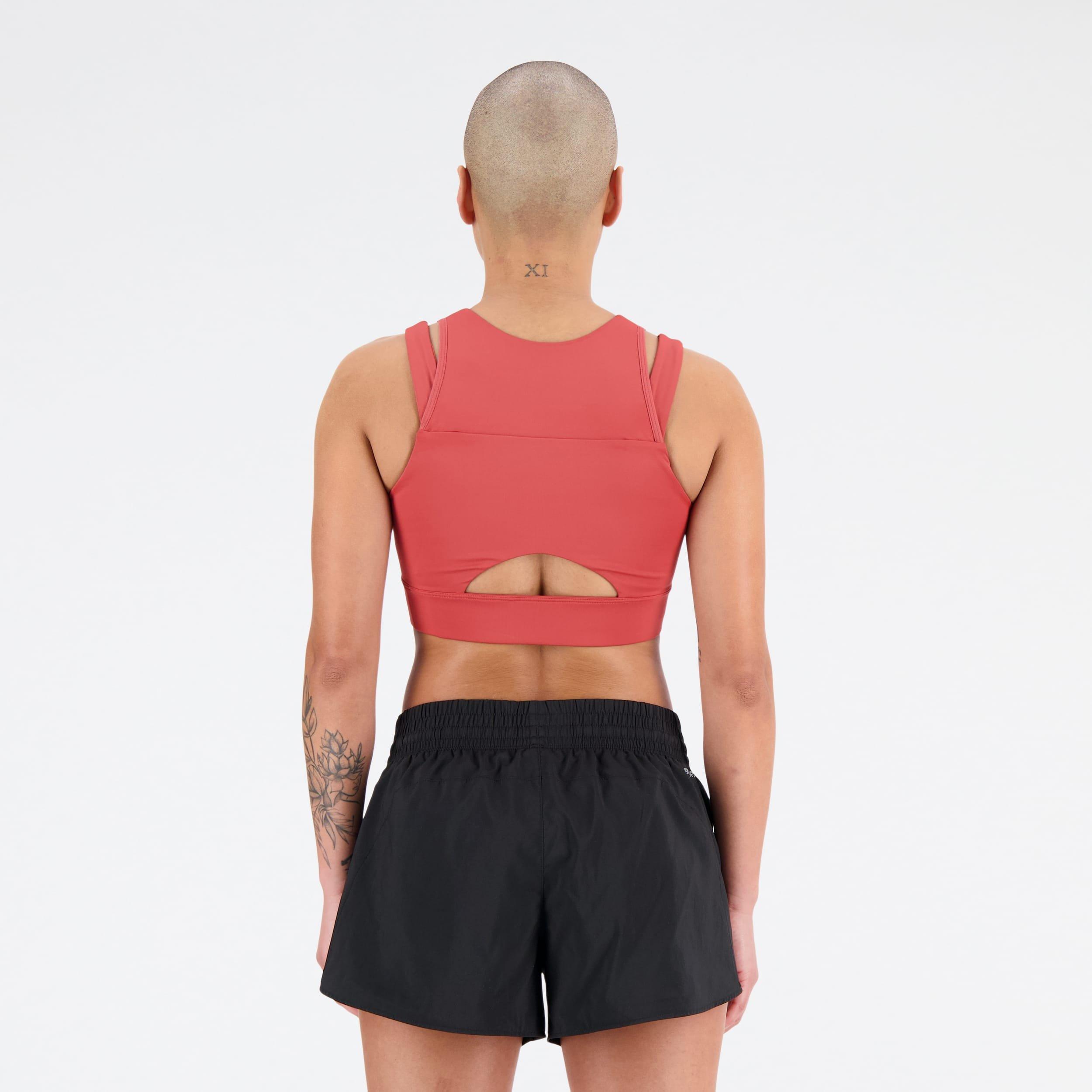 Red - New Balance - Shape Shield Crop Bra - 3