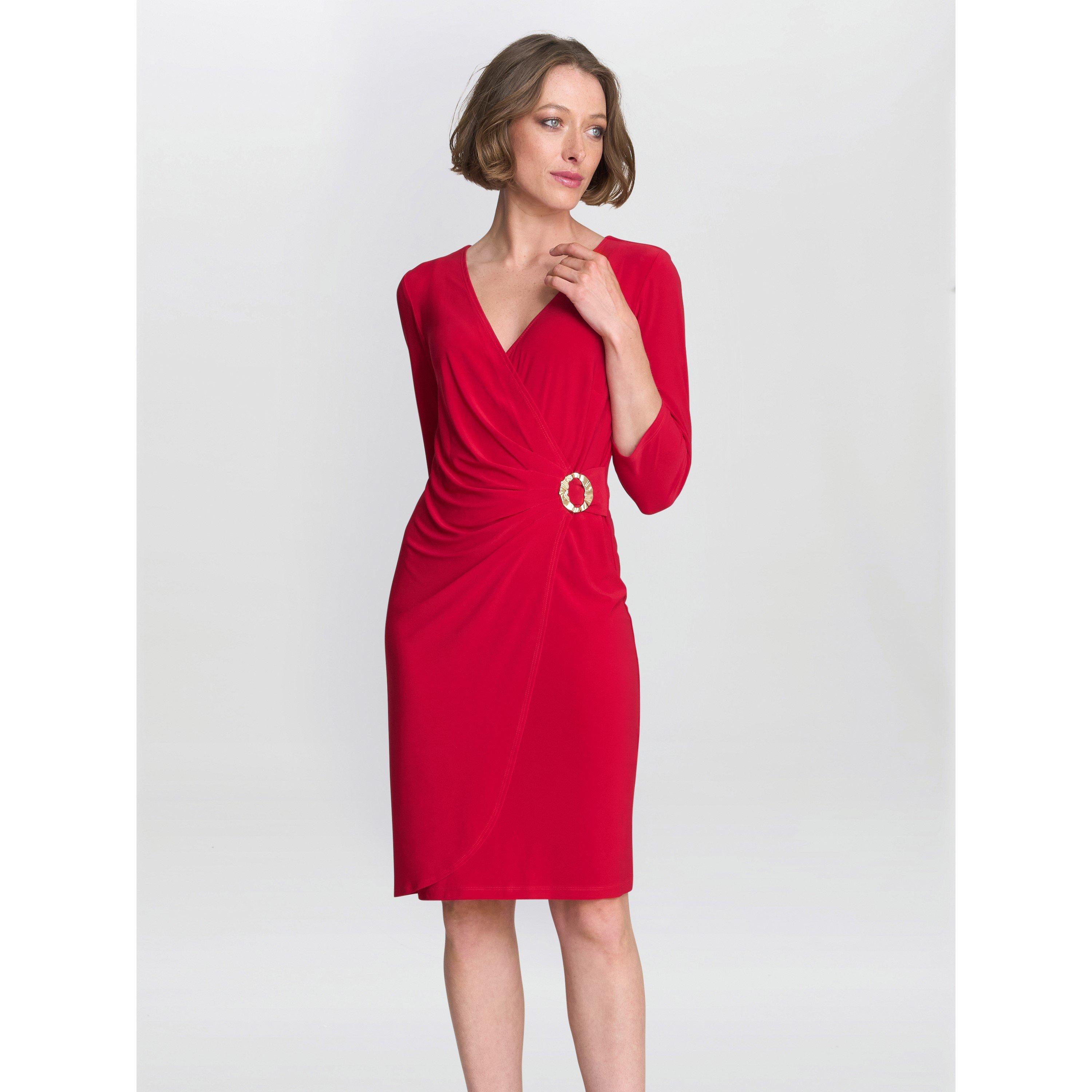 Red - Gina Bacconi - Tilda Jersey Dress With Buckle - 2