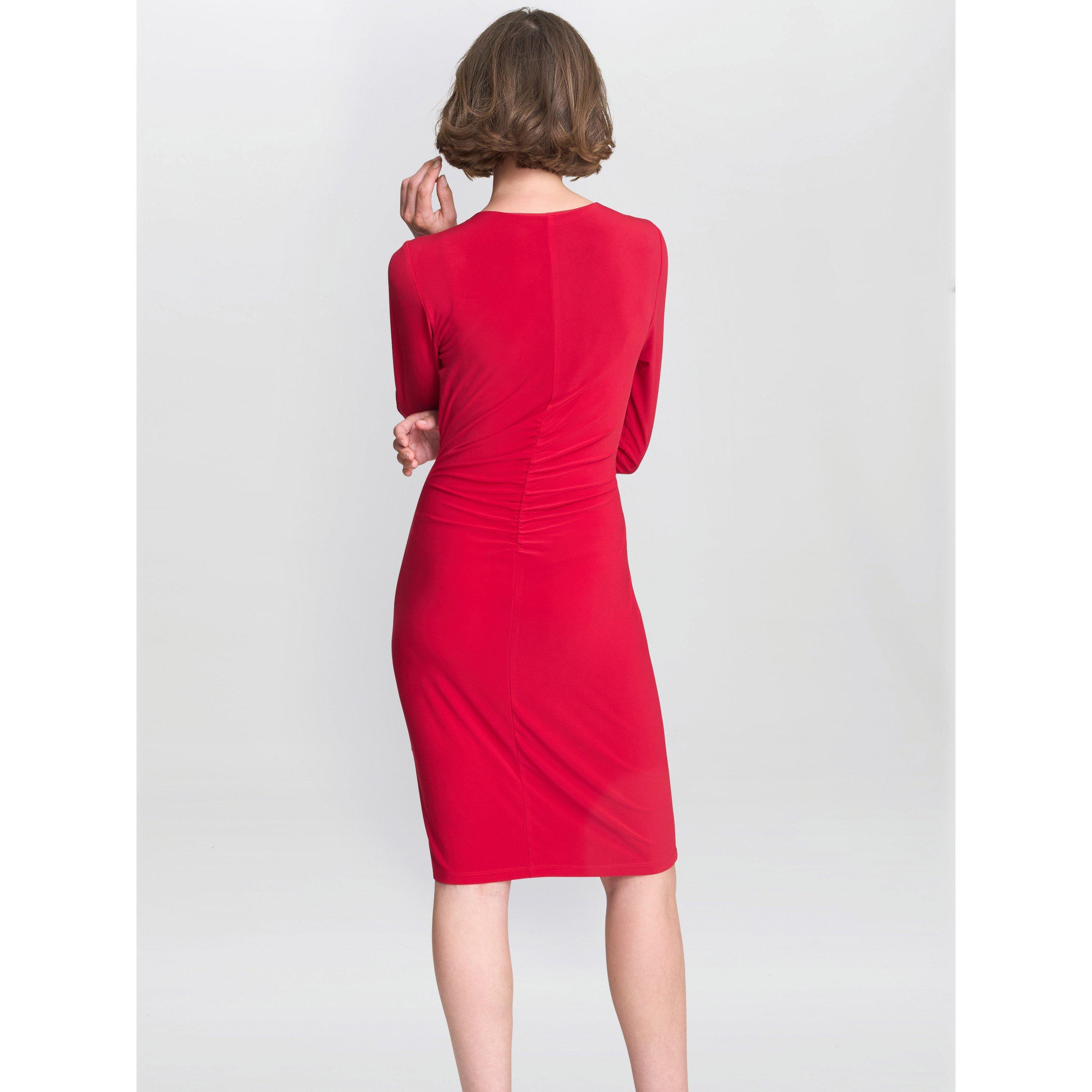 Red - Gina Bacconi - Tilda Jersey Dress With Buckle - 3