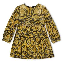 Versace Barocco Pleated Dress Infant Girls