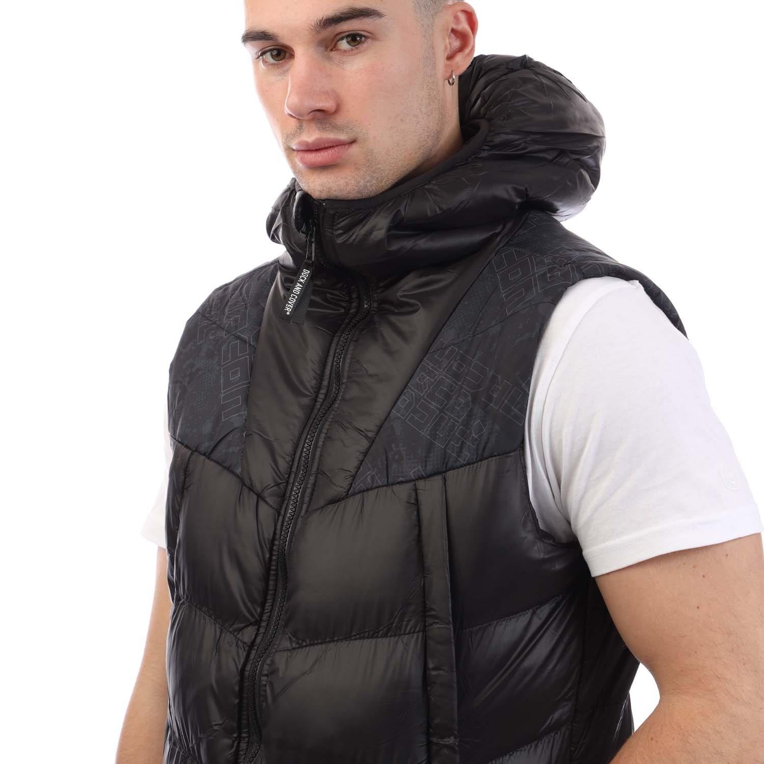 Black - Duck and Cover - Rierson Hooded Gilet - 3