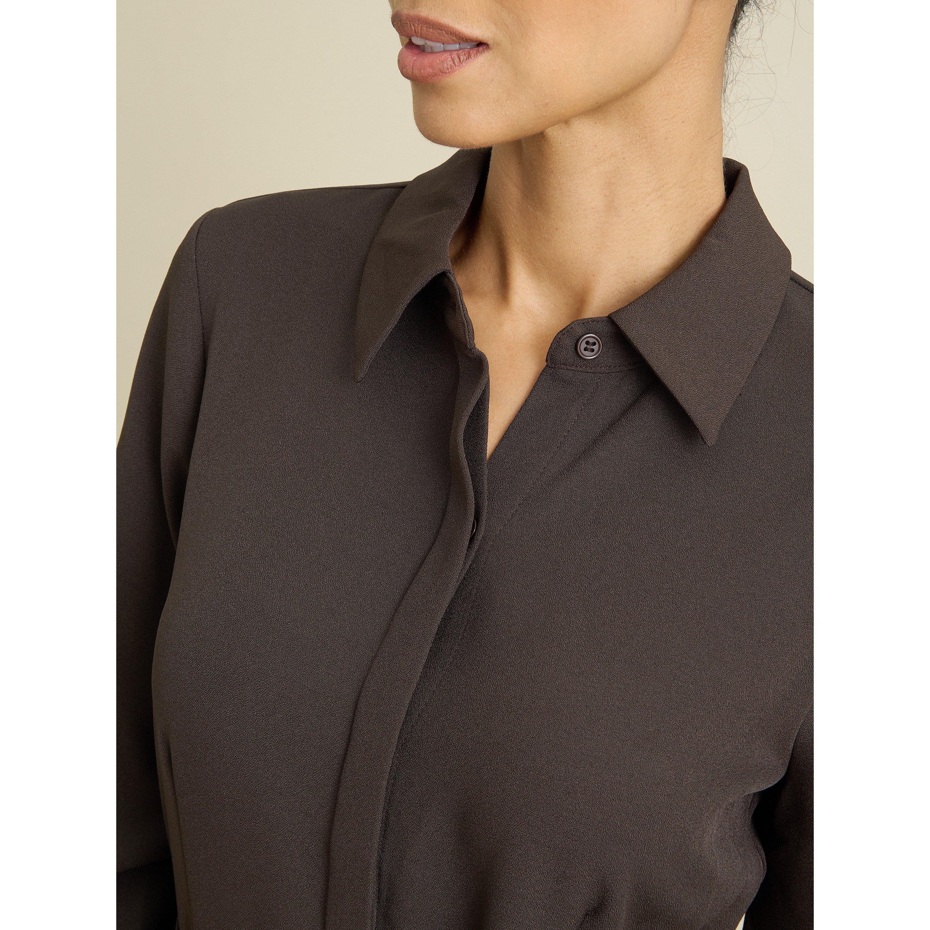 Brown - Gina Bacconi - Anabelle Belted Shirt Dress - 7