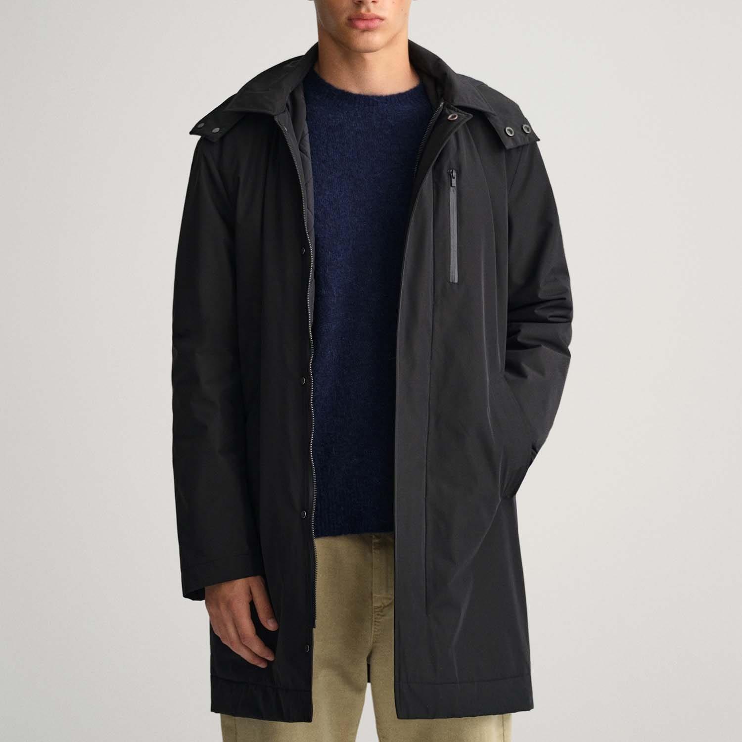 Black - Gant - Padded Car Coat - 2