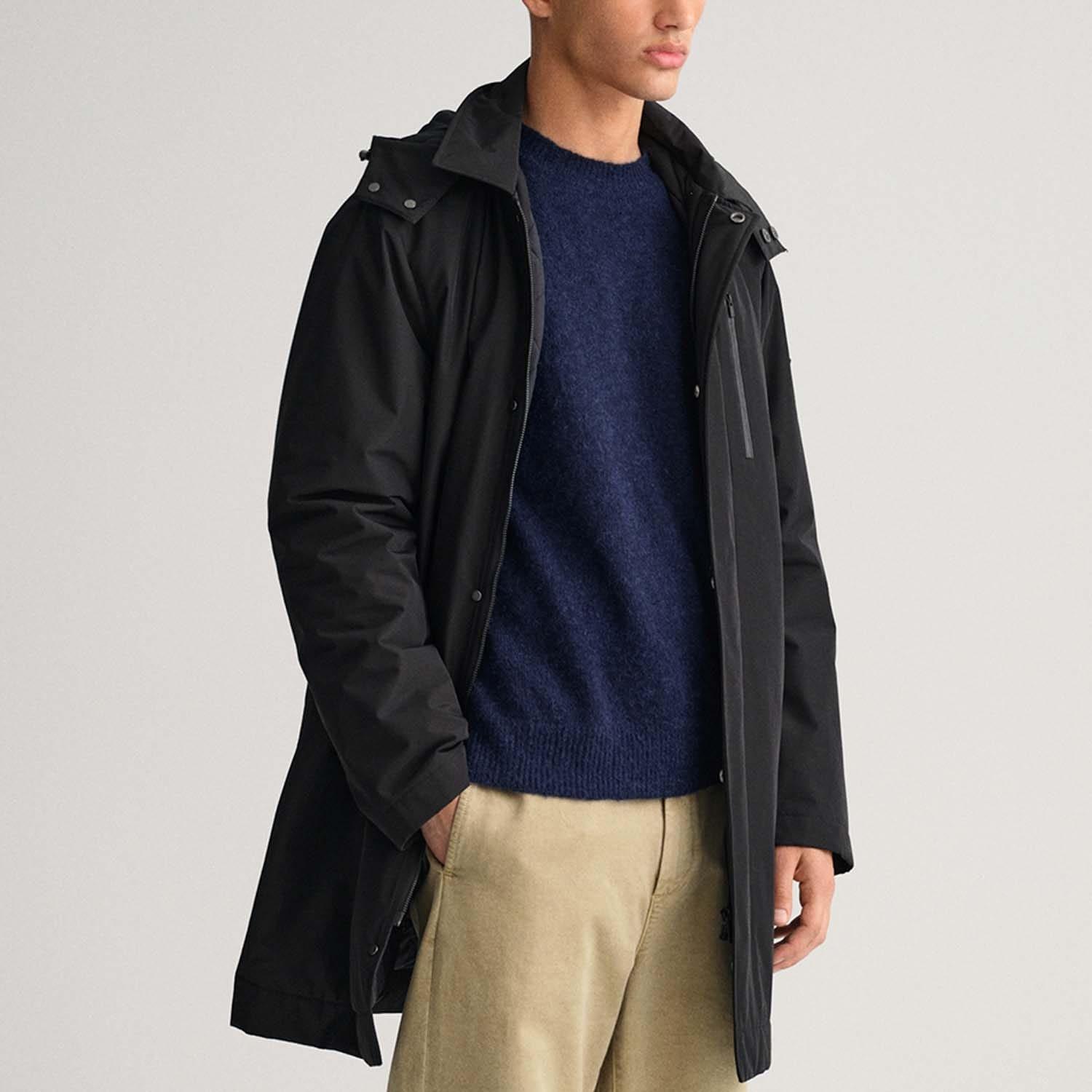 Black - Gant - Padded Car Coat - 3