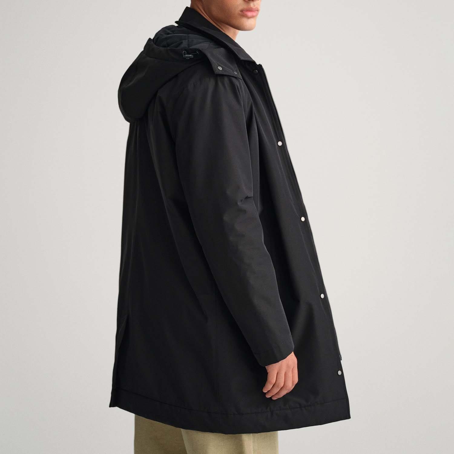 Black - Gant - Padded Car Coat - 4
