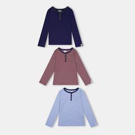 Lilly and Sid & Sid Multicoloured Plain Ana Stripe Top - 3 Pack