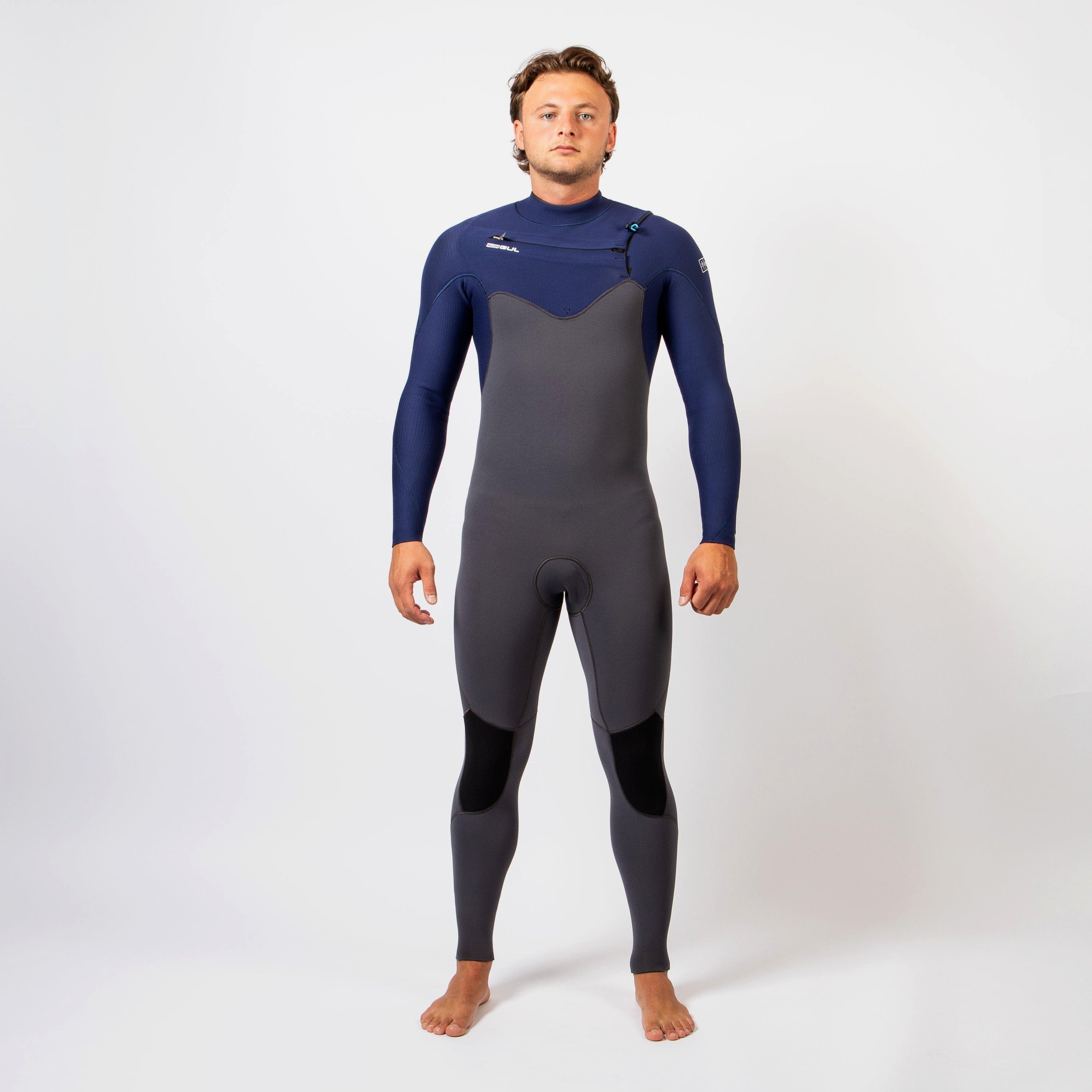 Grey/Blue - Gul - FLEXOR 32 YULEX CHEST ZIP GBS STEAMER - 1