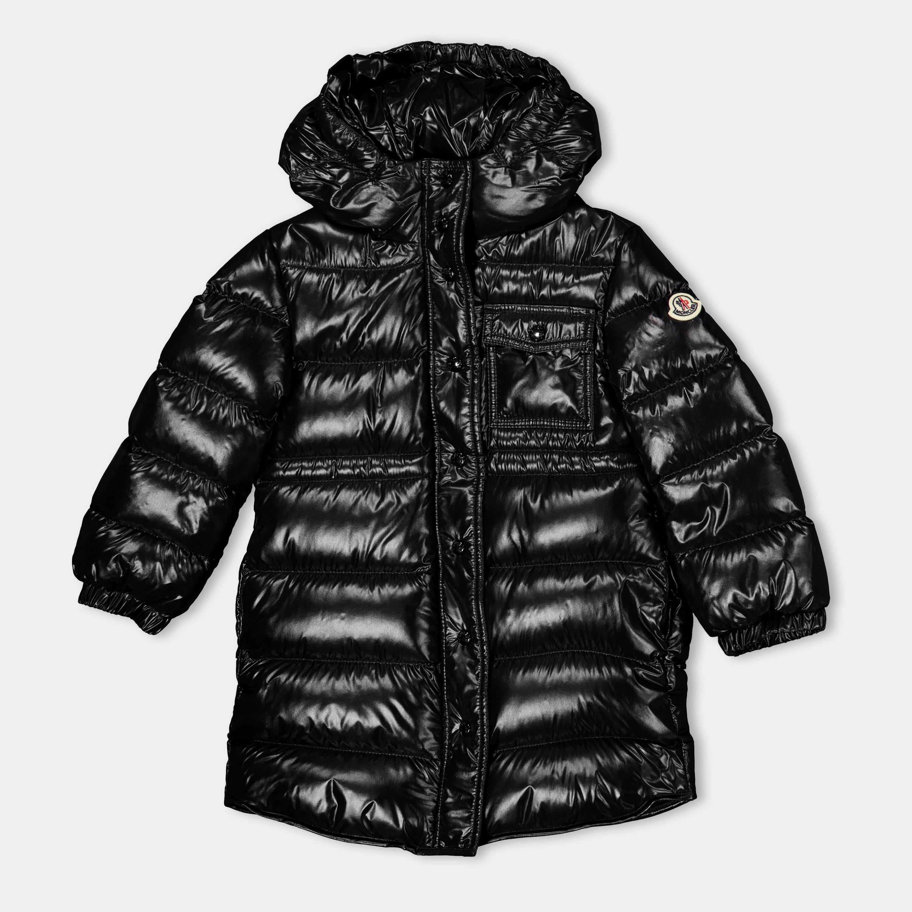 Moncler Kids' Down Water-Repellent Long Puffer Jacket - Black 999 - Size 12Y