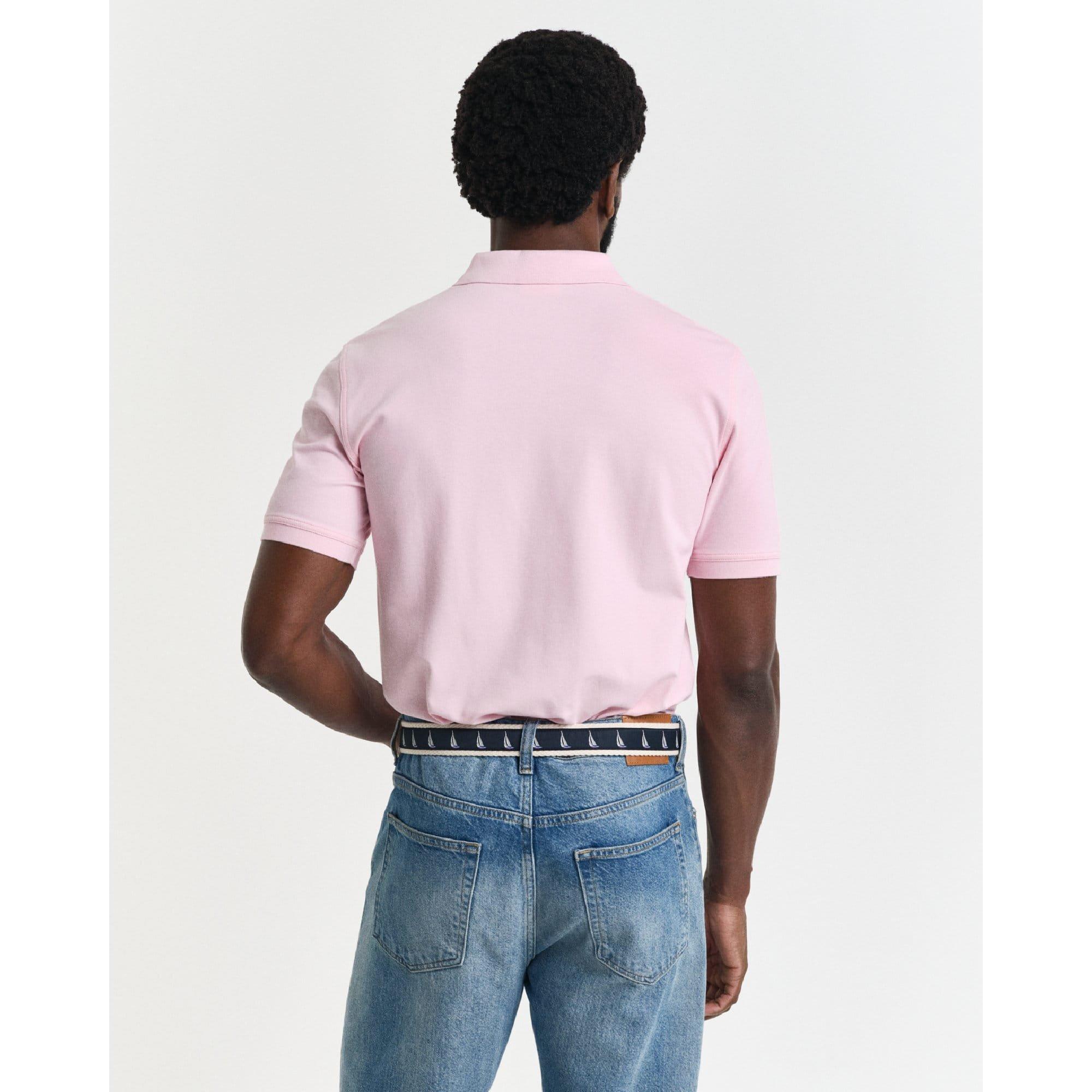 Pink - Gant - Regular-Fit Contrast Pique Ss Polo Shirt - 4