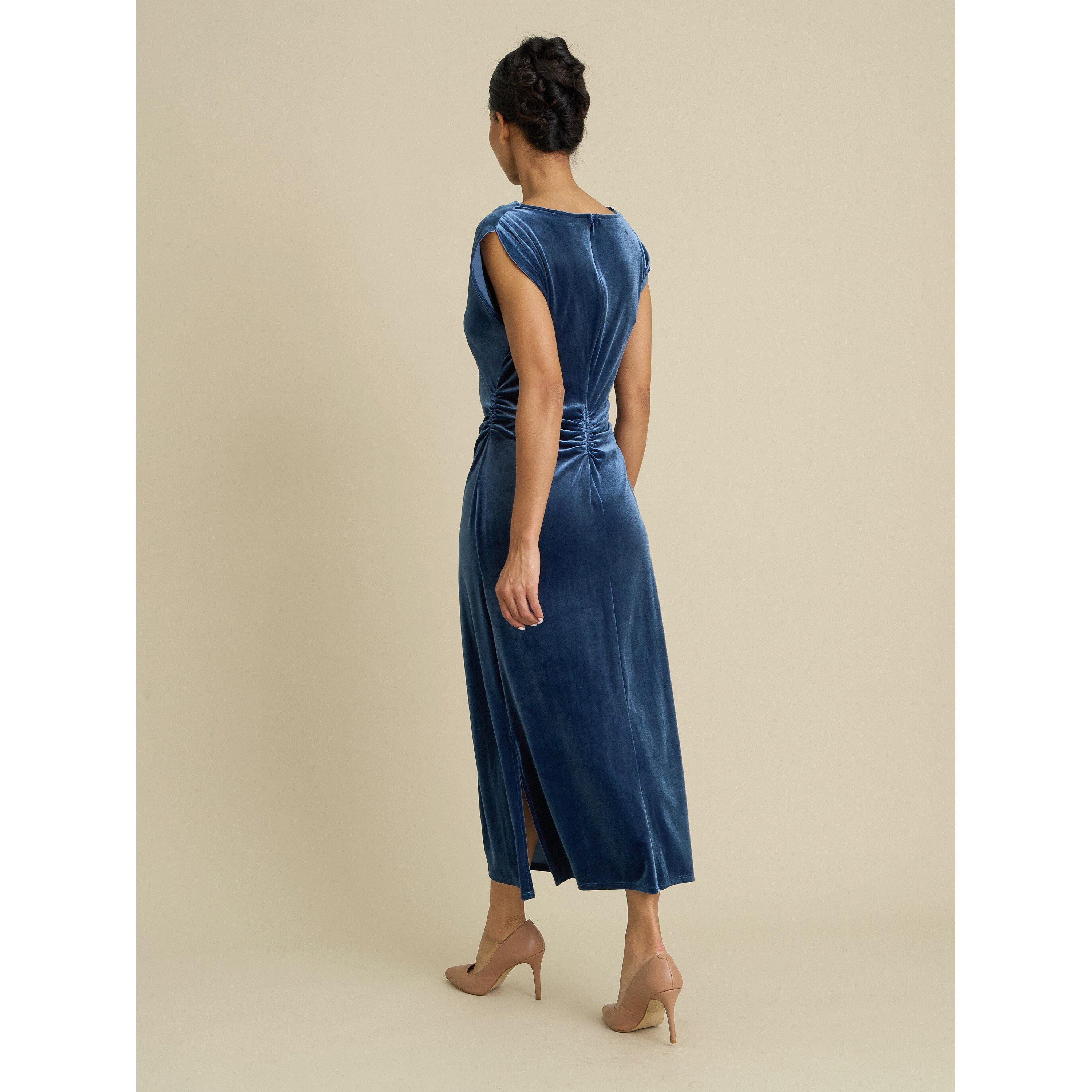 Blue - Gina Bacconi - Ariella Velevt Midi Dress - 2
