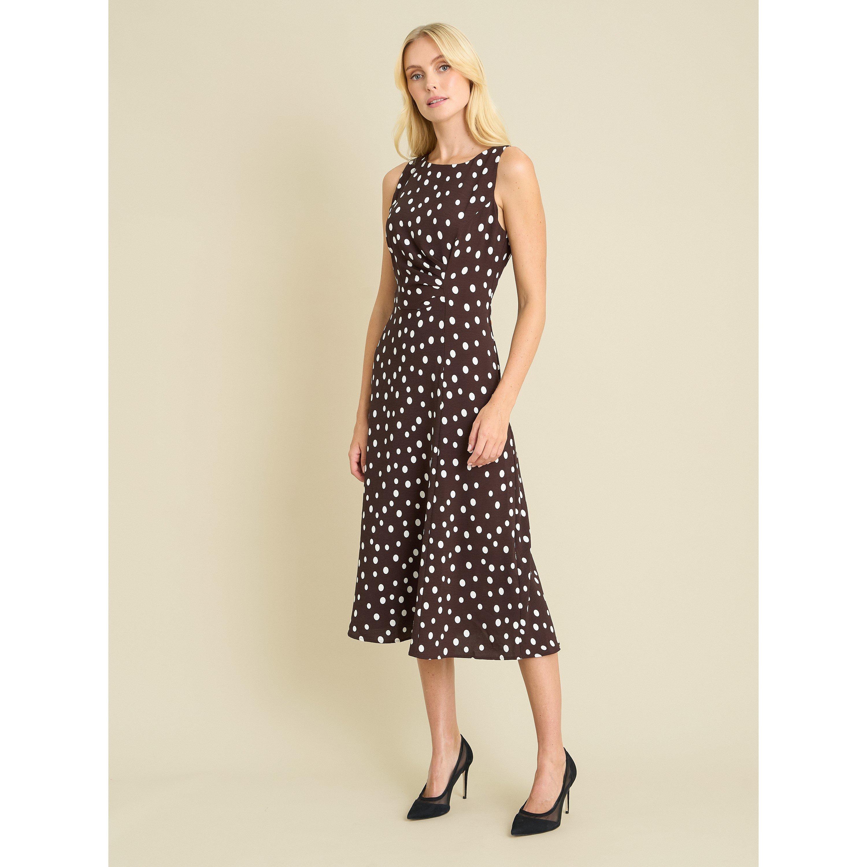 Brown - Gina Bacconi - Lacinda Sleeveless Shift Dress - 3