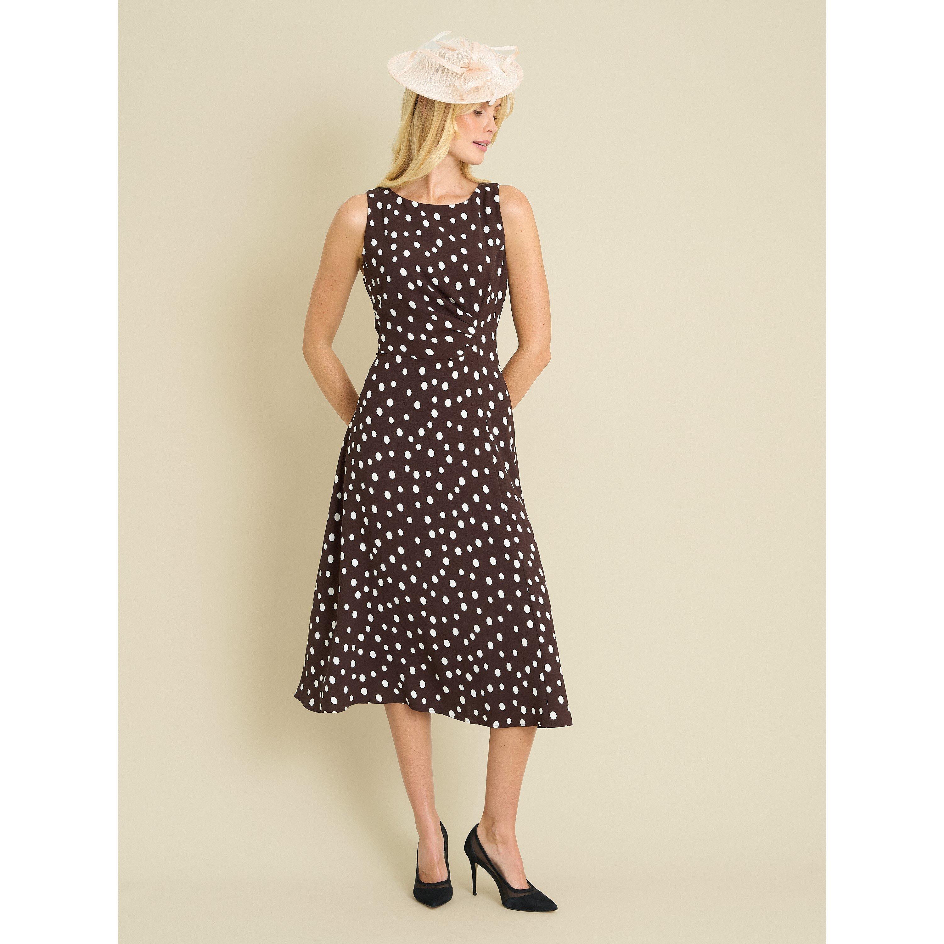 Brown - Gina Bacconi - Lacinda Sleeveless Shift Dress - 6