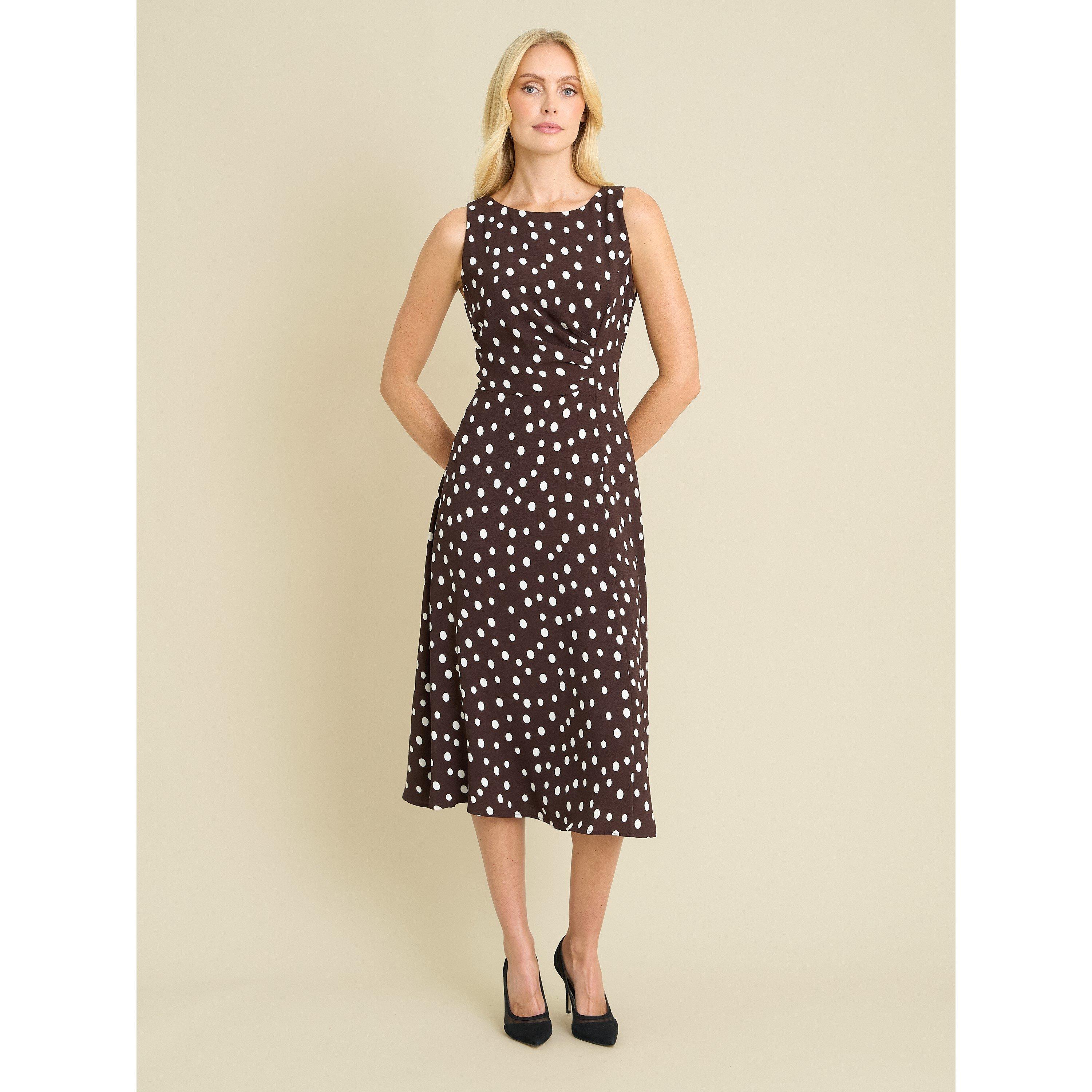 Brown - Gina Bacconi - Lacinda Sleeveless Shift Dress - 7