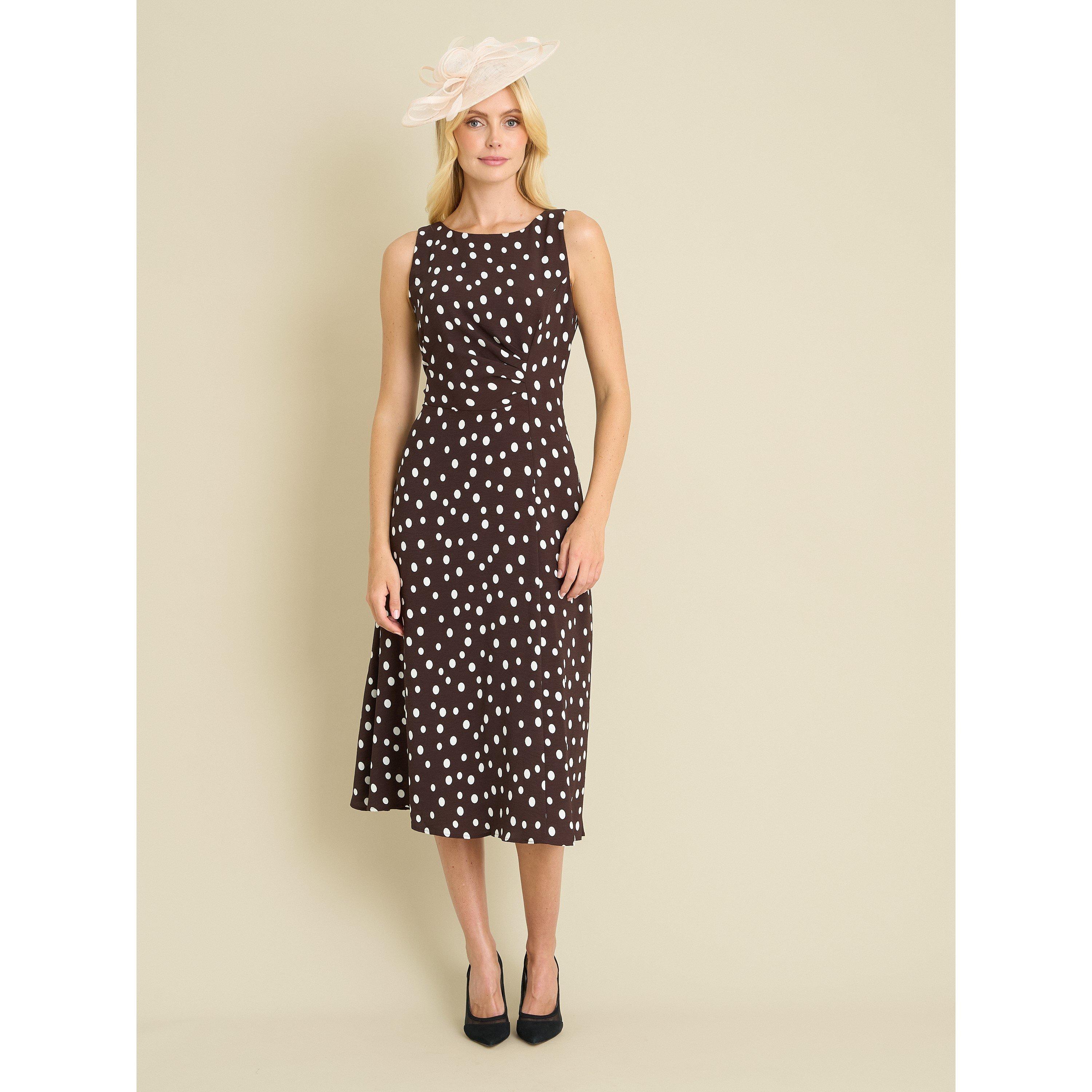 Brown - Gina Bacconi - Lacinda Sleeveless Shift Dress - 8