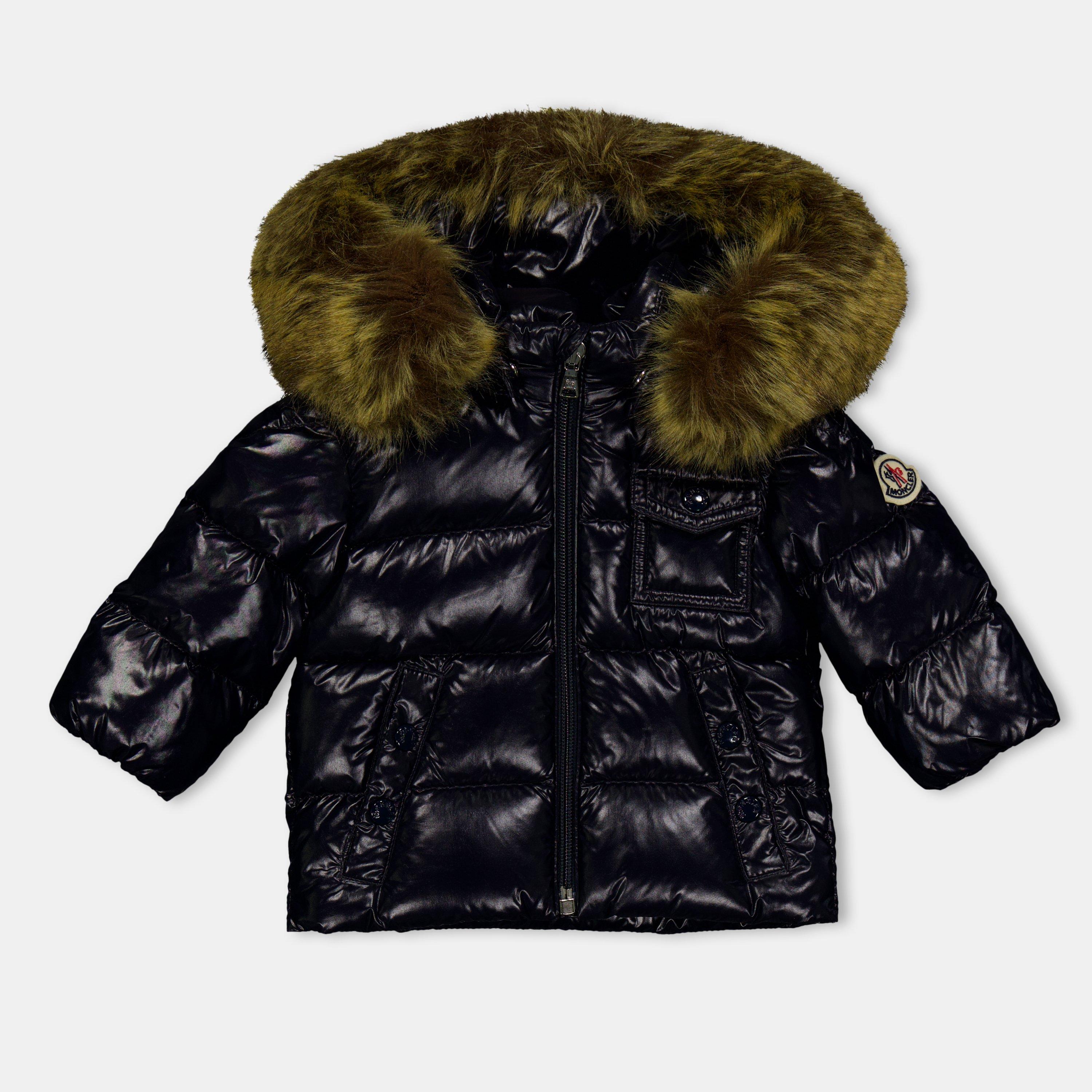 Moncler Kids' Quilted Down Short Puffer Jacket - Navy 742