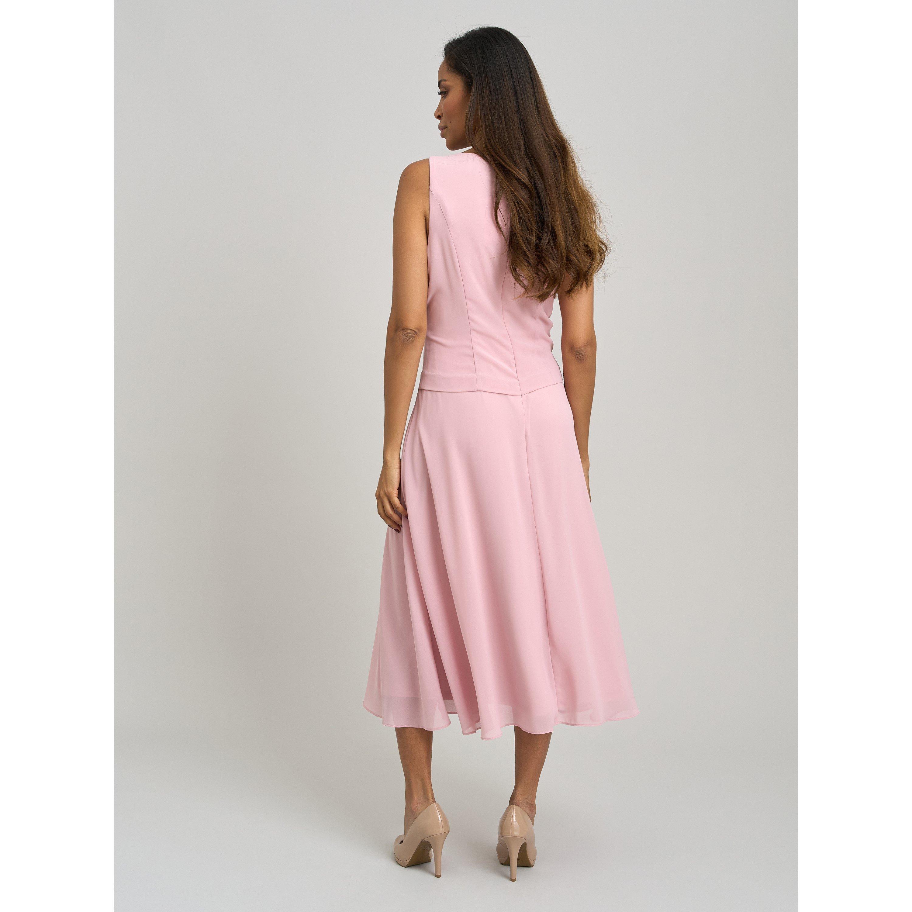 Blush - Gina Bacconi - Patty Lace Jacket And Chiffon Midi Dress - 8