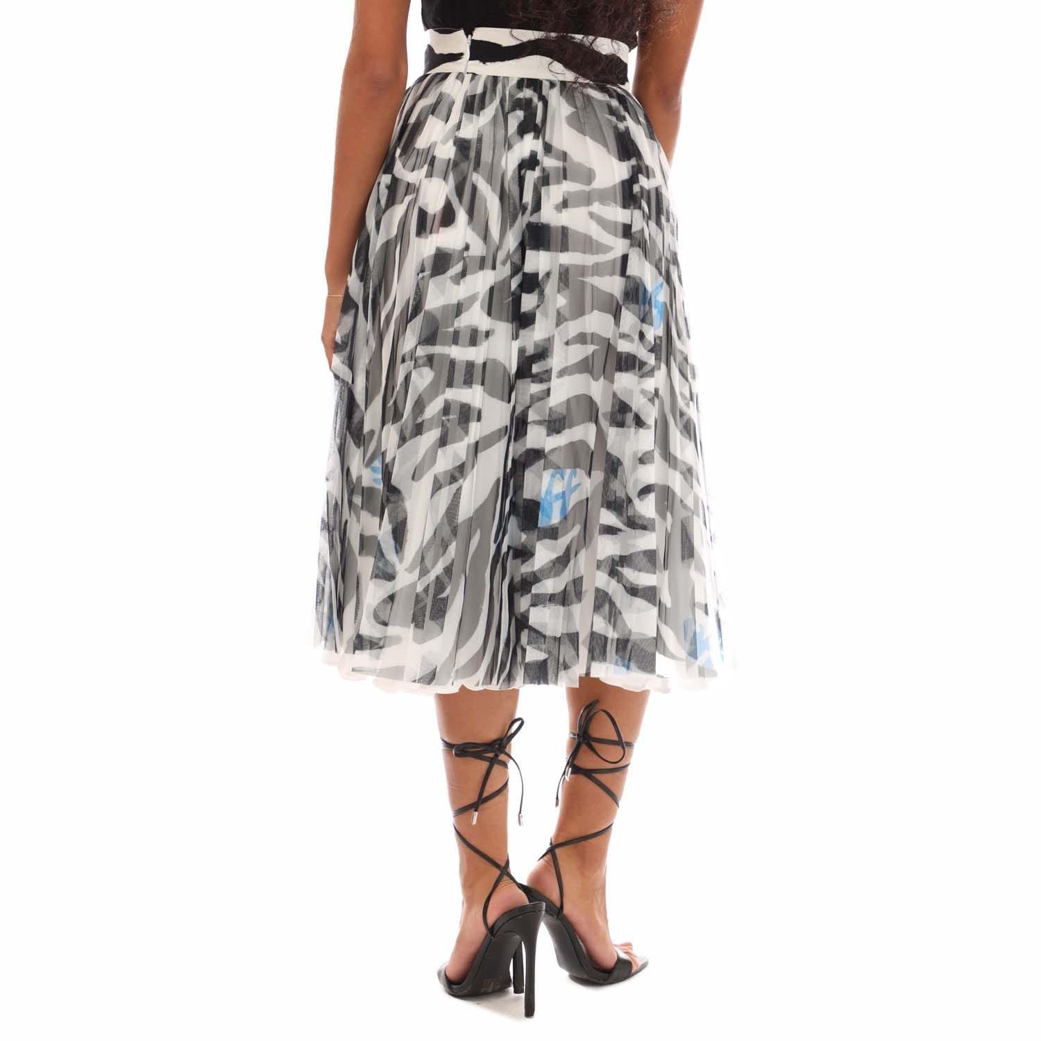 White Black - Off White - Zebra Pleated Skirt - 2