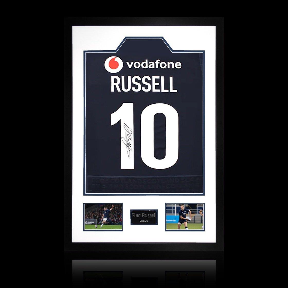 Black - The Fan Cave - Finn Russell Signed Scotland 2025 Shirt Premium