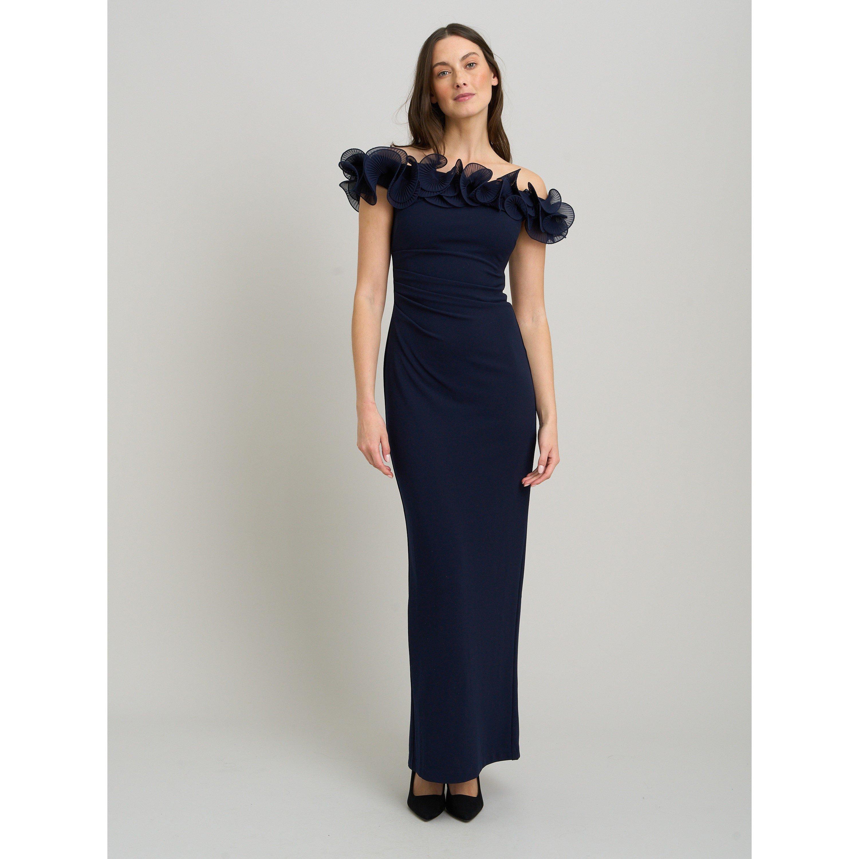 Navy - Gina Bacconi - Risa Off-Shoulder Ruffle Maxi Dress - 5