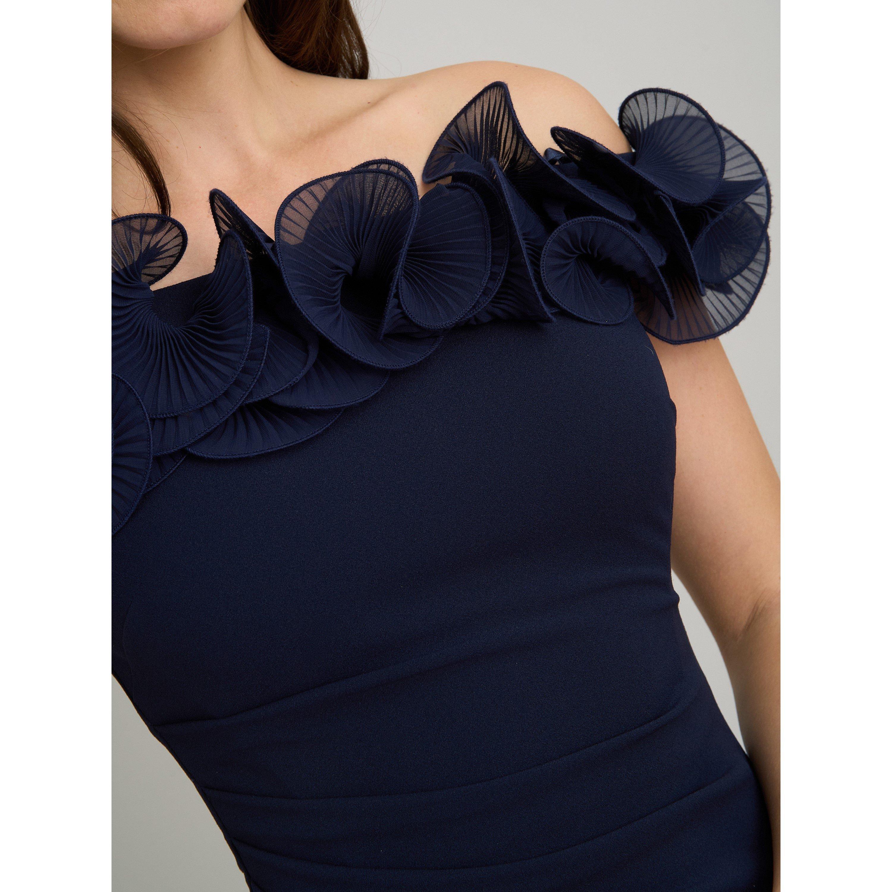 Navy - Gina Bacconi - Risa Off-Shoulder Ruffle Maxi Dress - 7