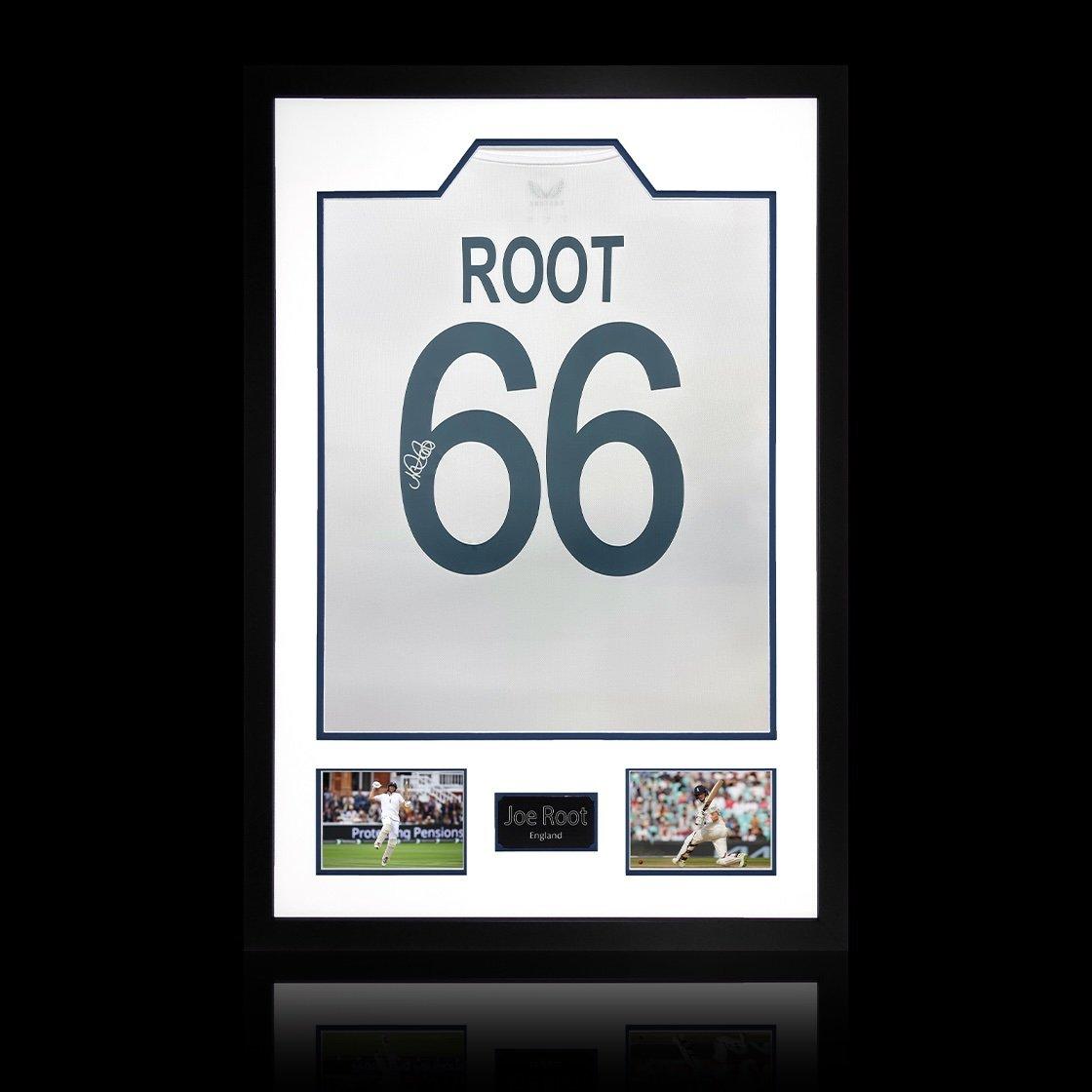 White - The Fan Cave - Joe Root Signed England Test Shirt Premium Frame - 1