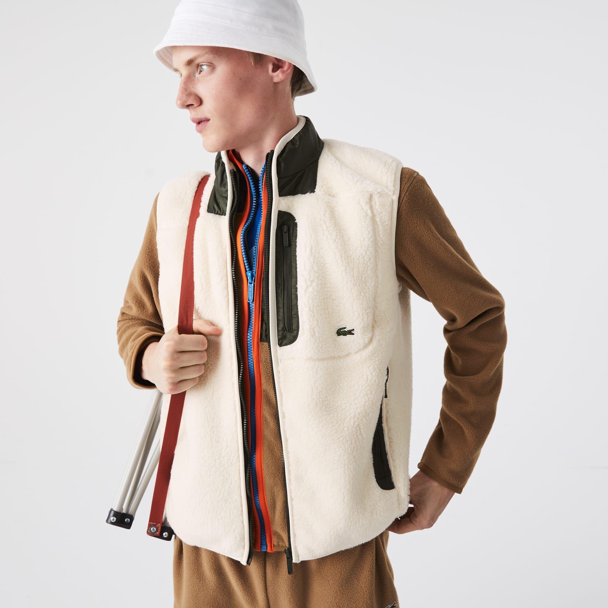 Cream - Lacoste - Sherpa Fleece Vest - 2