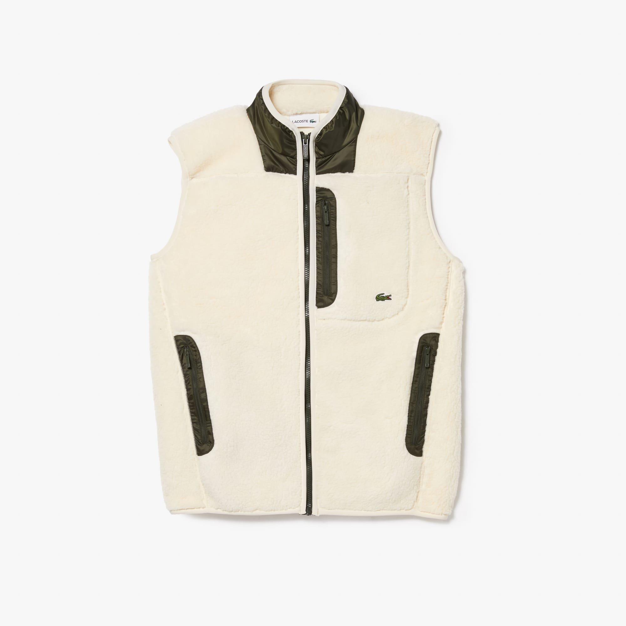 Cream - Lacoste - Sherpa Fleece Vest - 5