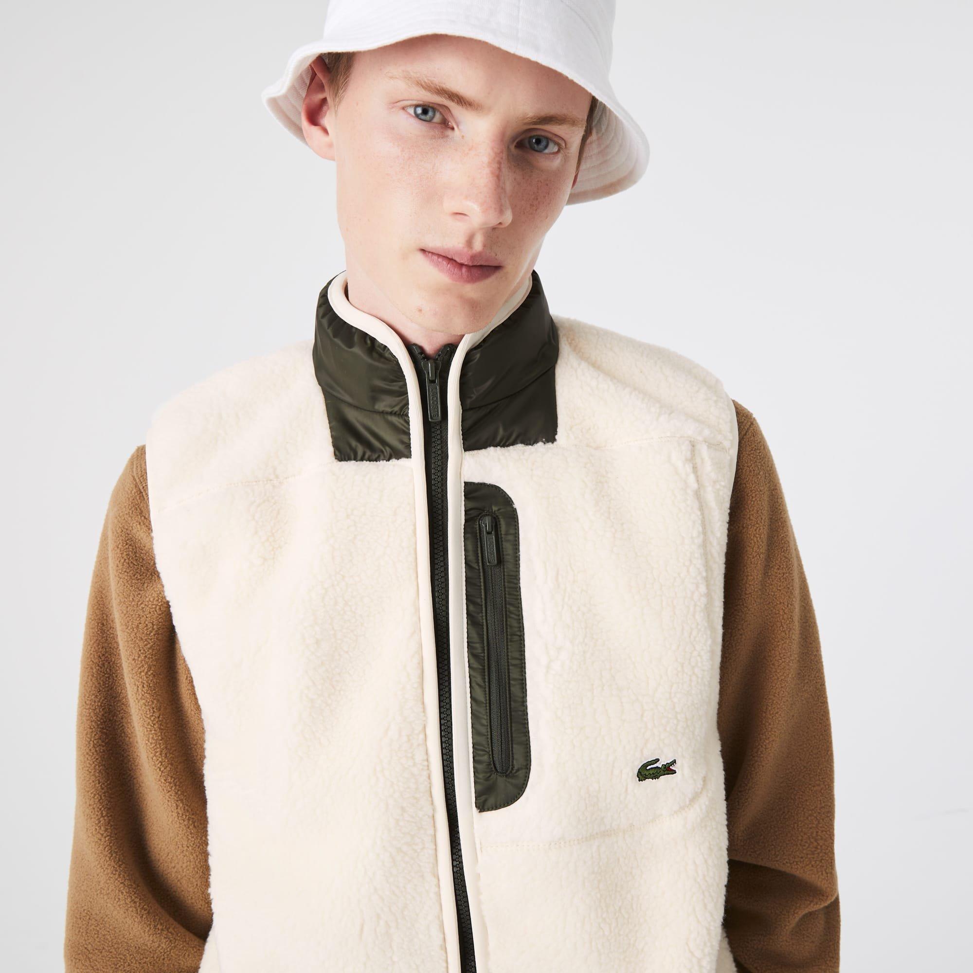 Cream - Lacoste - Sherpa Fleece Vest - 6