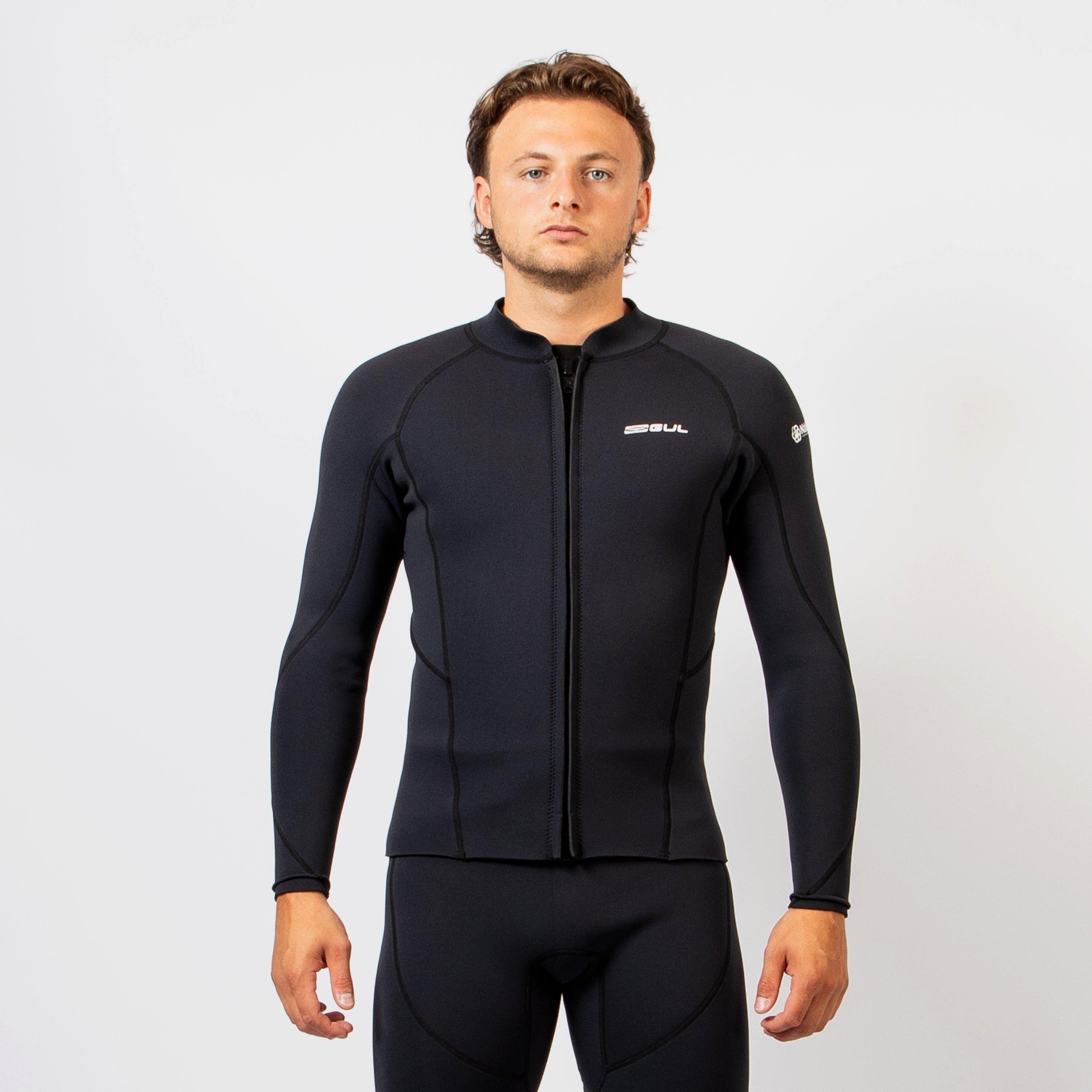 Black - Gul - MENS RESPONSE 3MM FLATLOCK NATUR WETSUIT  JACKET - 1