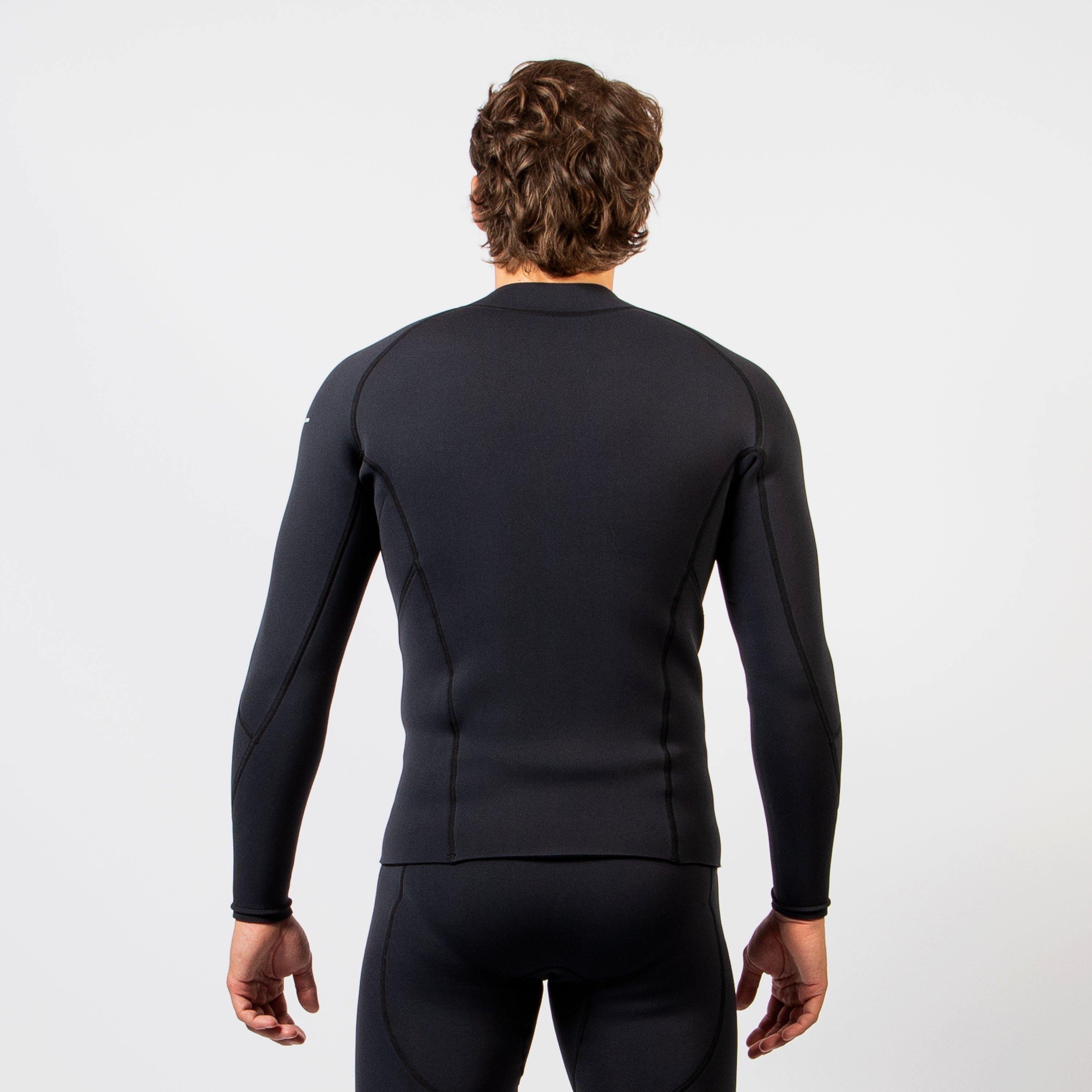 Black - Gul - MENS RESPONSE 3MM FLATLOCK NATUR WETSUIT  JACKET - 2