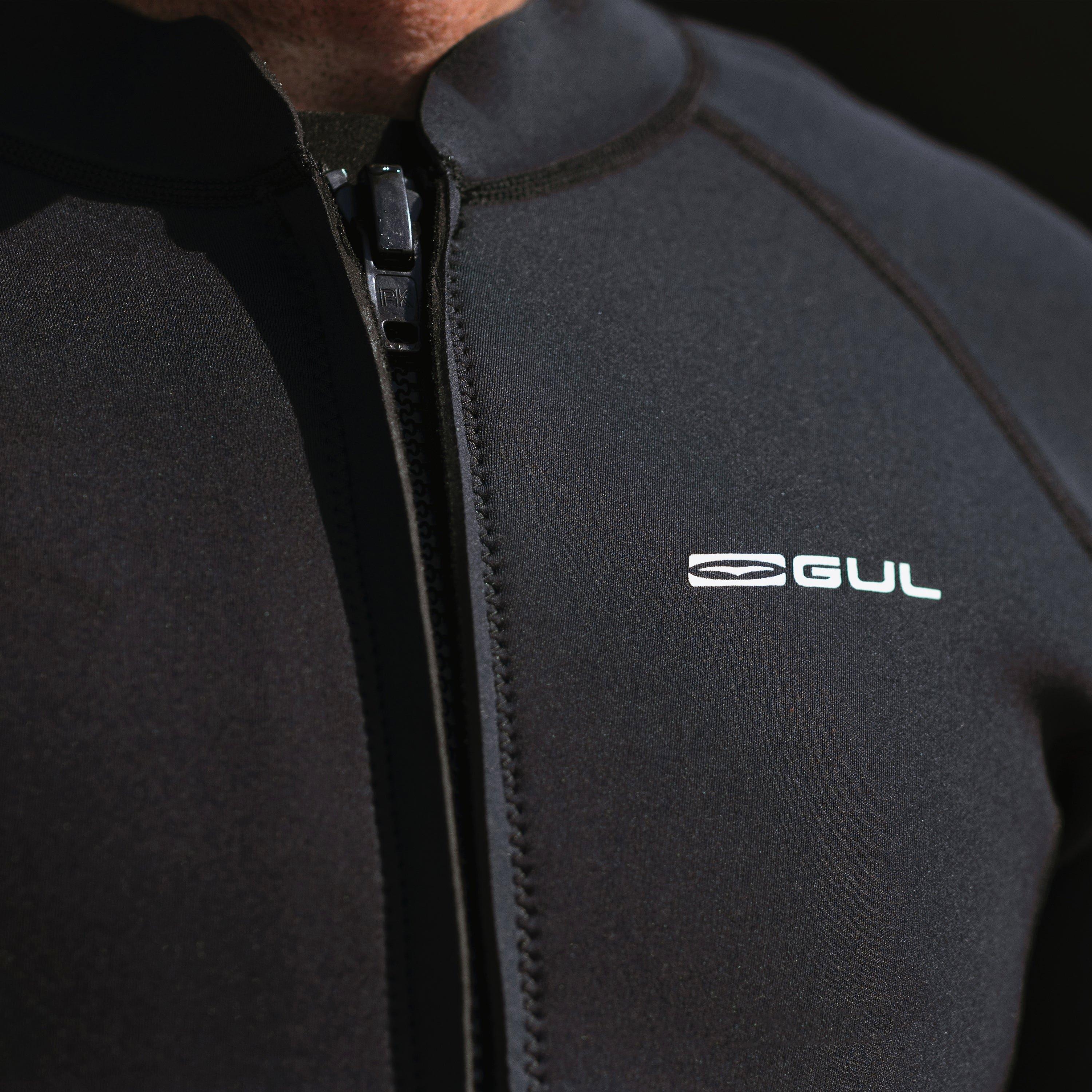 Black - Gul - MENS RESPONSE 3MM FLATLOCK NATUR WETSUIT  JACKET - 4