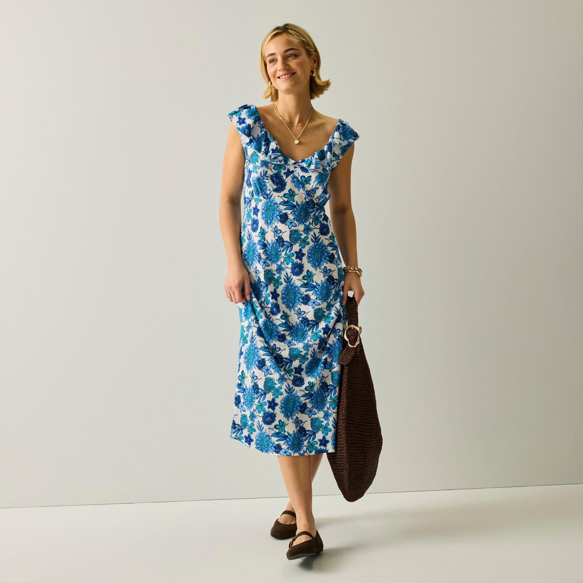 Sncbldhlfl - Regatta - Women's Casablanca V-Neck Ruffle Midi Milkmaid Dress - 3
