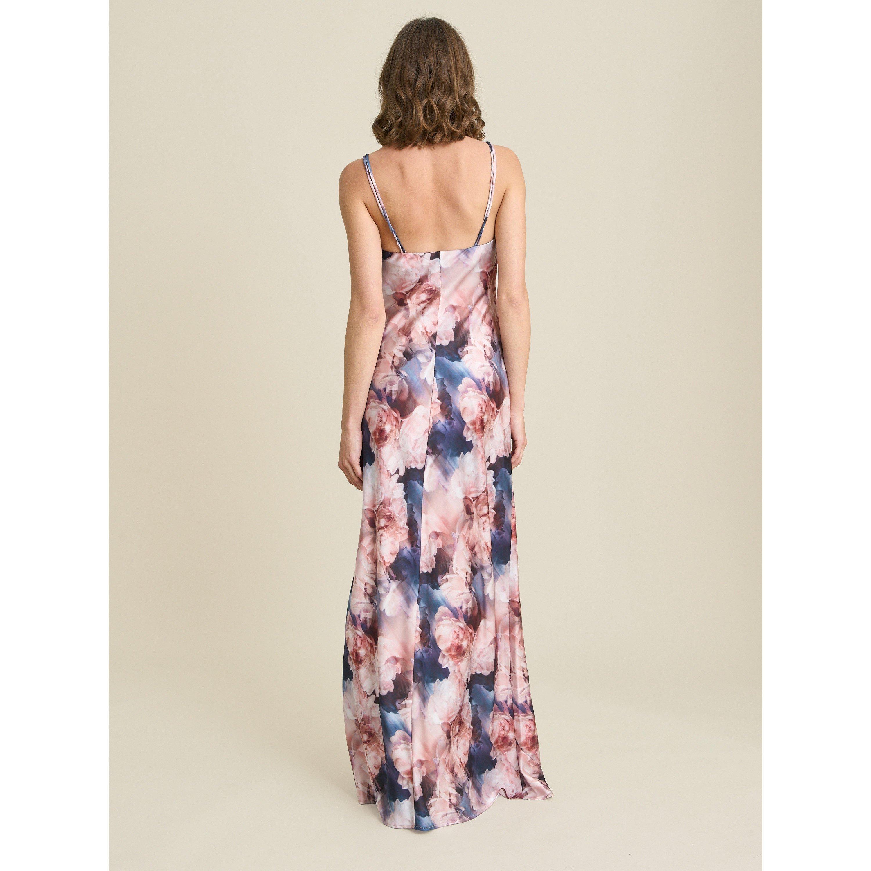 Pink / Multi - Gina Bacconi - Sudie Floral Satin Maxi Dress - 2