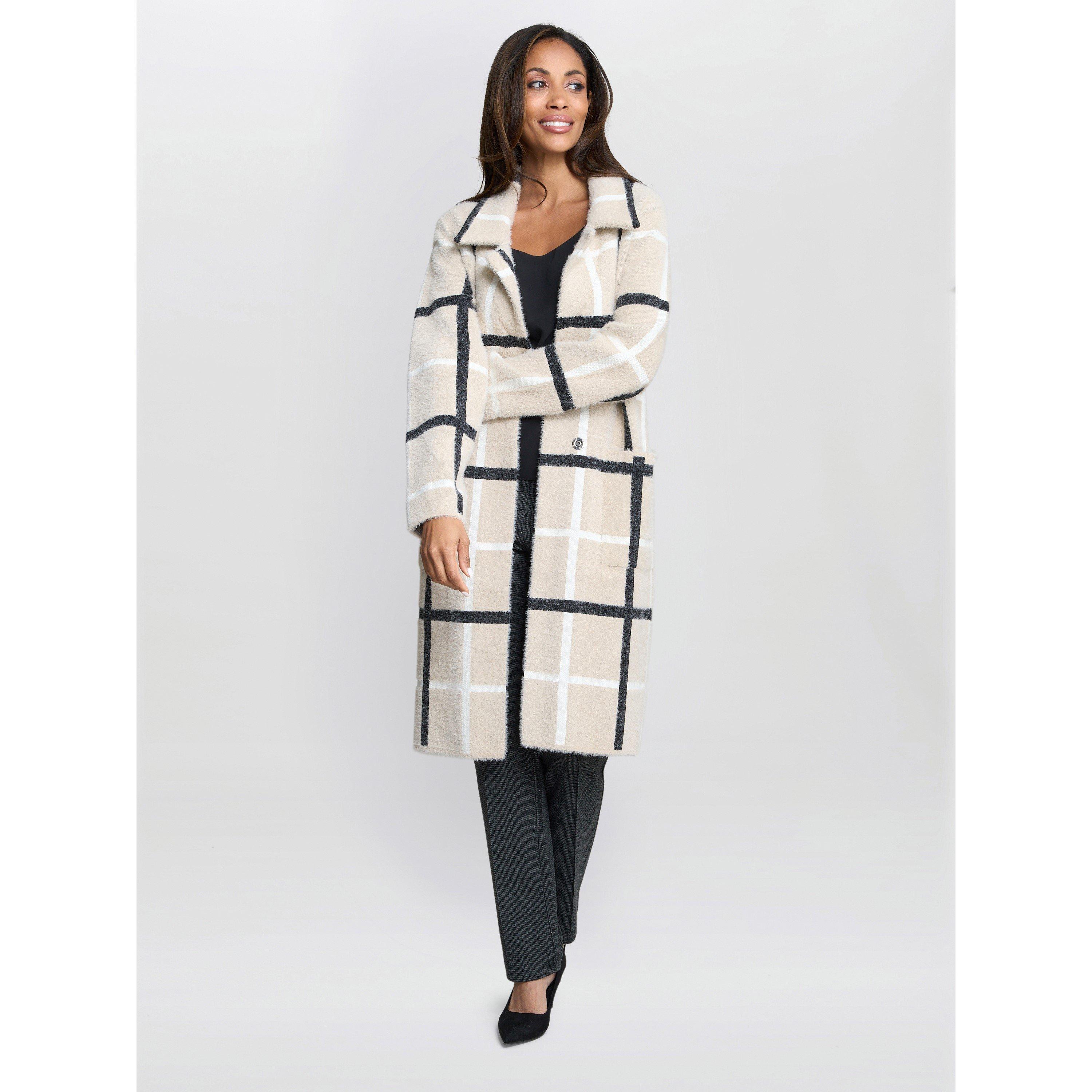 Black / Beige - Gina Bacconi - Women's Winslet Checked Overcoat - 4