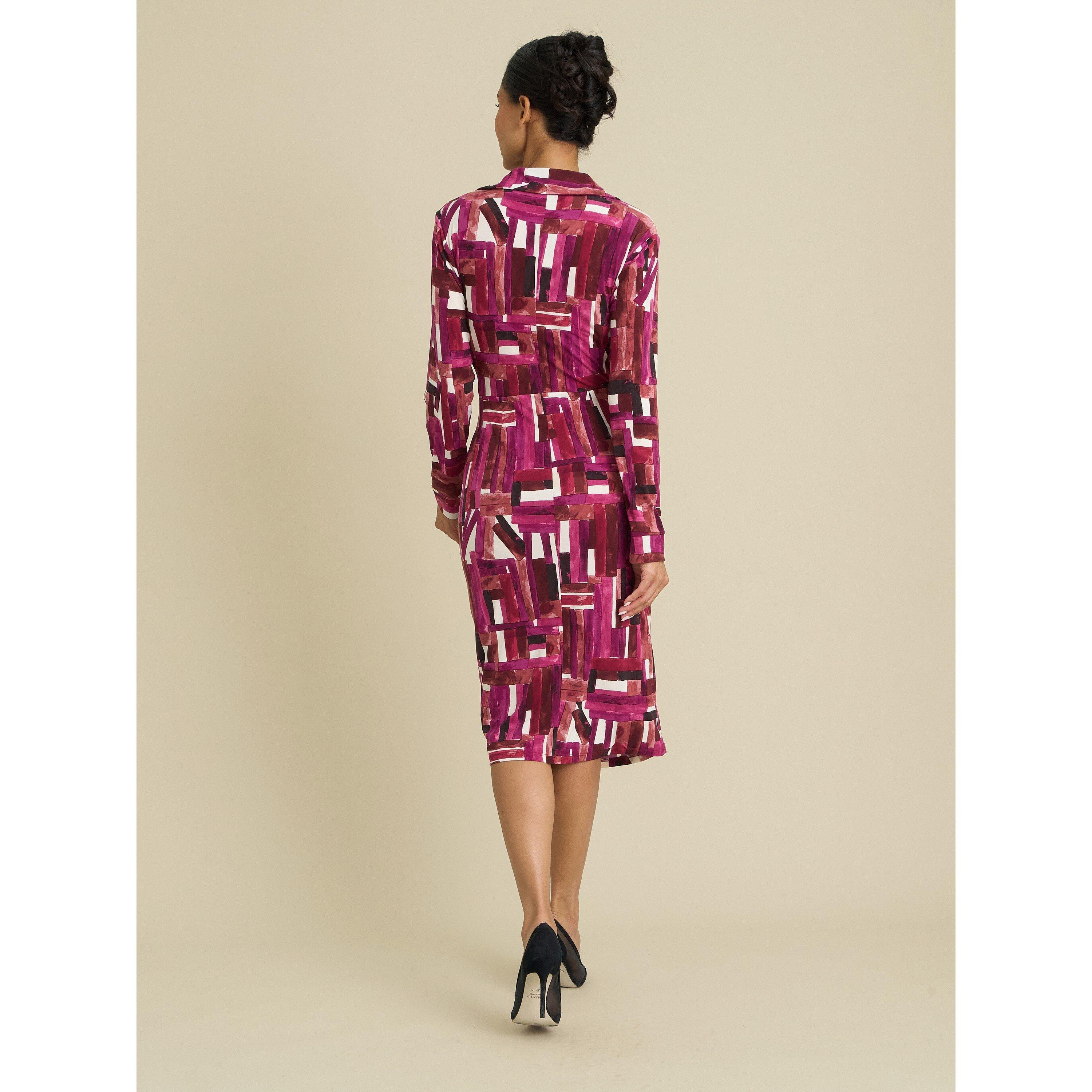 Multi - Gina Bacconi - Abbey Wrap Side Tie Midi Dress - 2