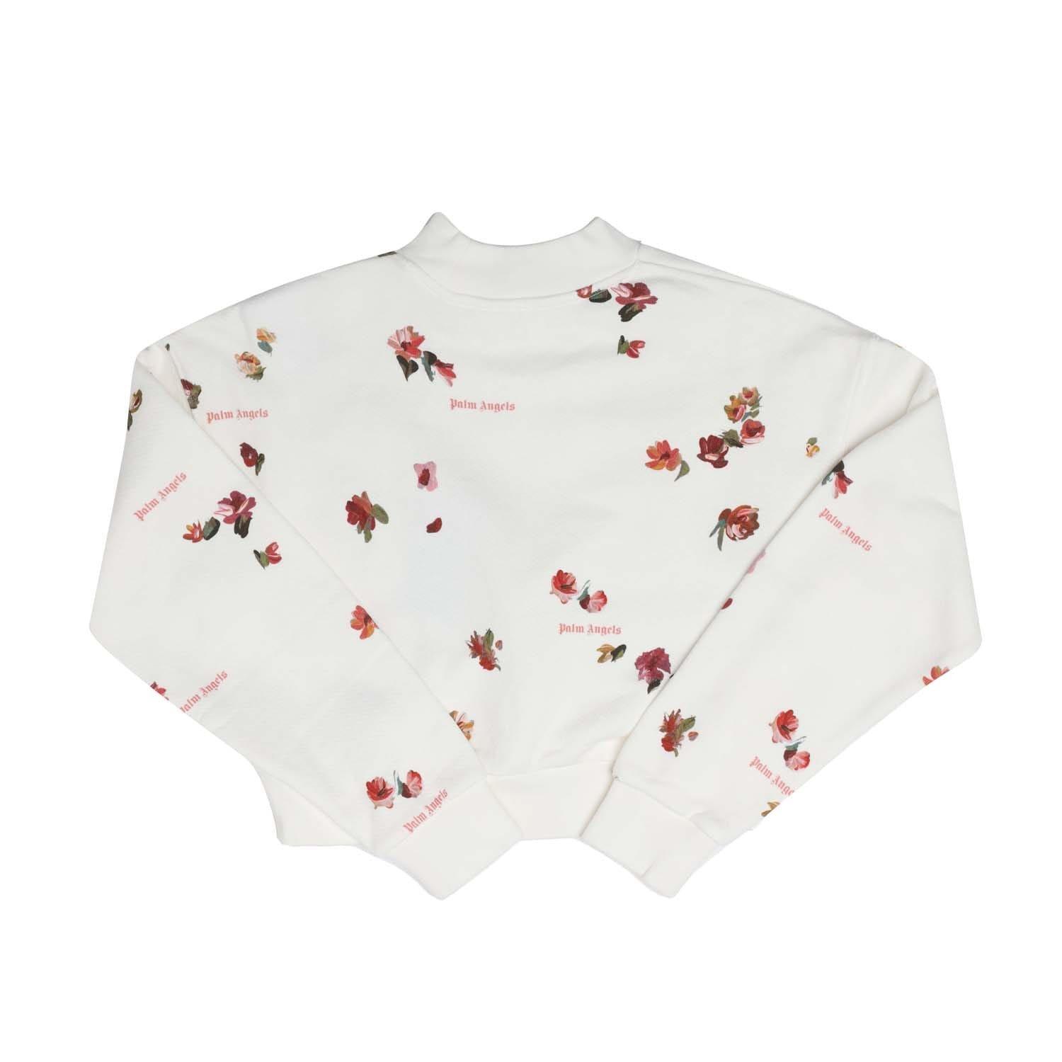 White Red - Palm Angels - Allover Print Flower Sweatshirt - 1