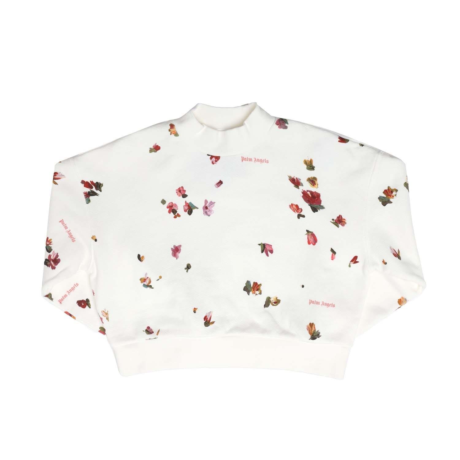 White Red - Palm Angels - Allover Print Flower Sweatshirt - 2