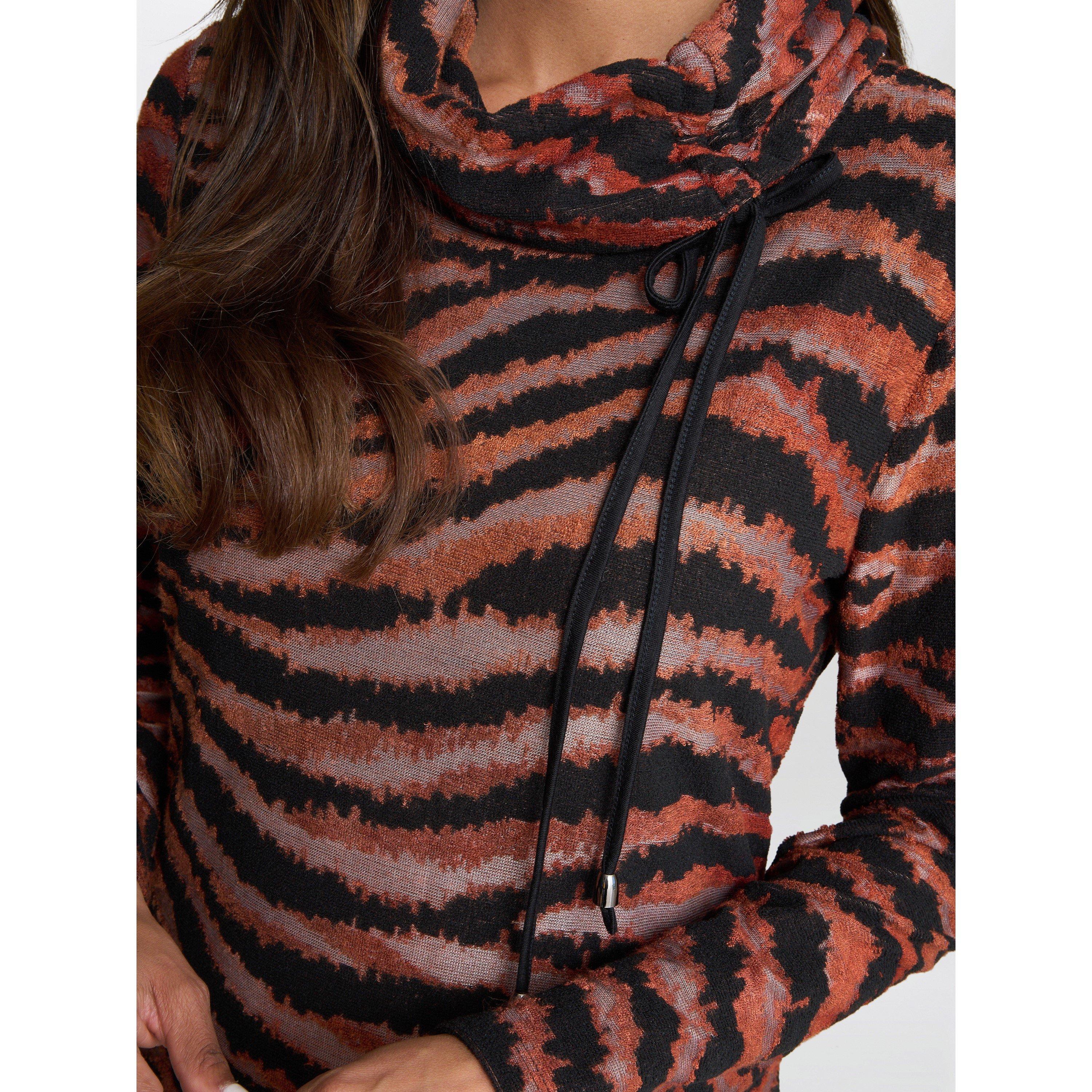 Brown - Gina Bacconi - Aisling Animal Print Dress - 4