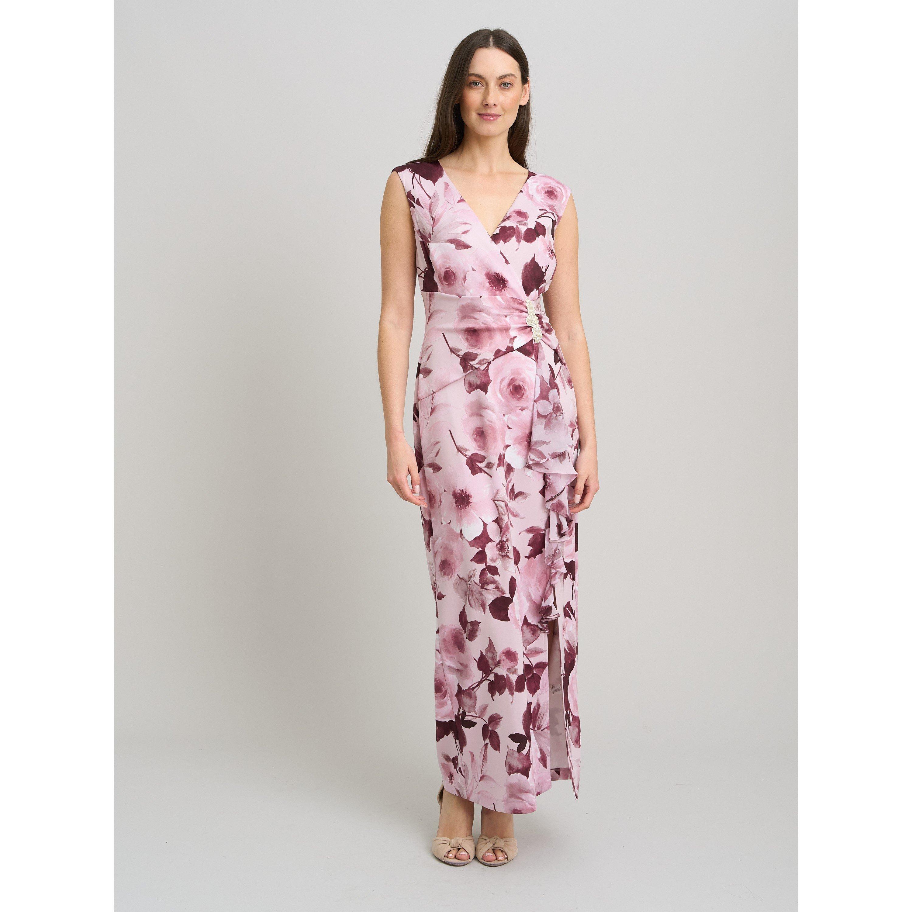 Rose - Gina Bacconi - Perla Floral Diamante Trim Maxi Dress - 2