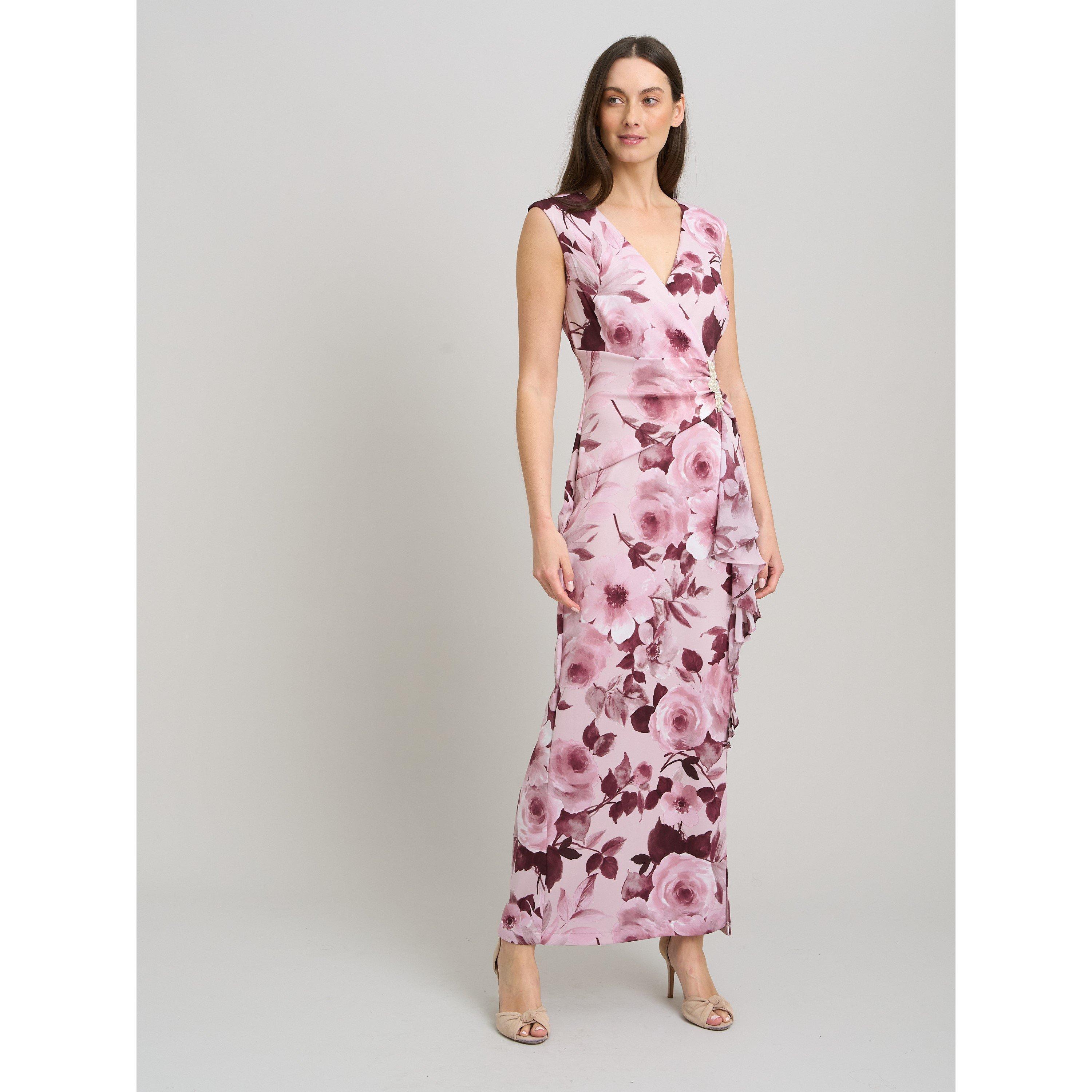 Rose - Gina Bacconi - Perla Floral Diamante Trim Maxi Dress - 6