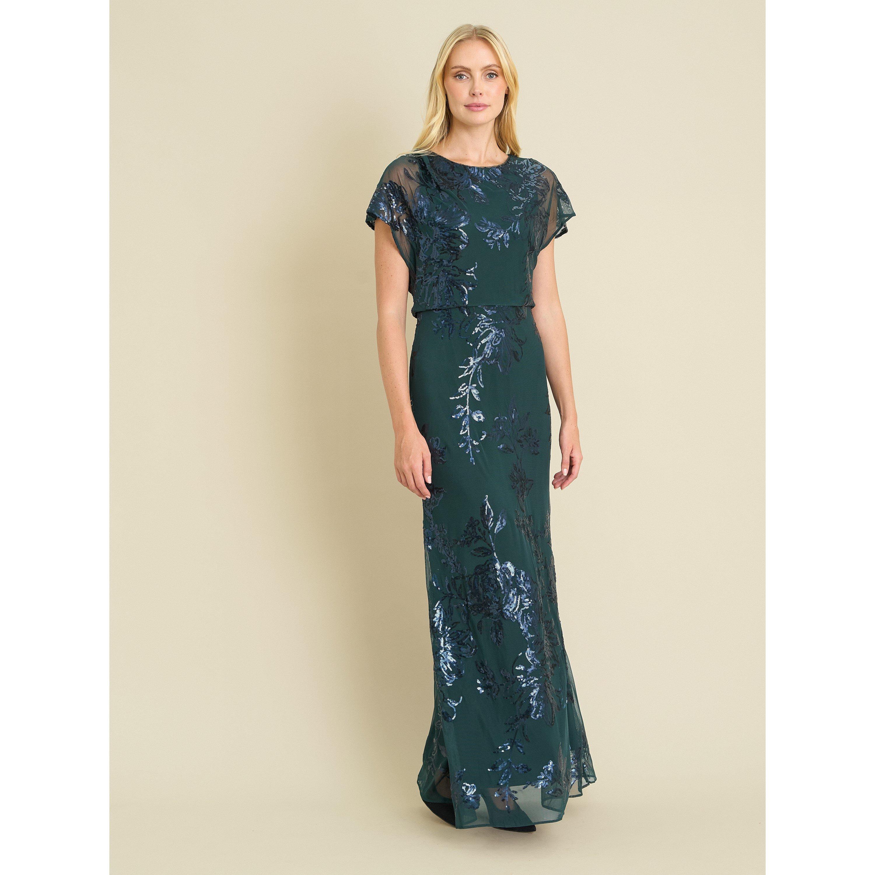 Green - Gina Bacconi - Sandi Floral Embroidered Maxi Dress - 3
