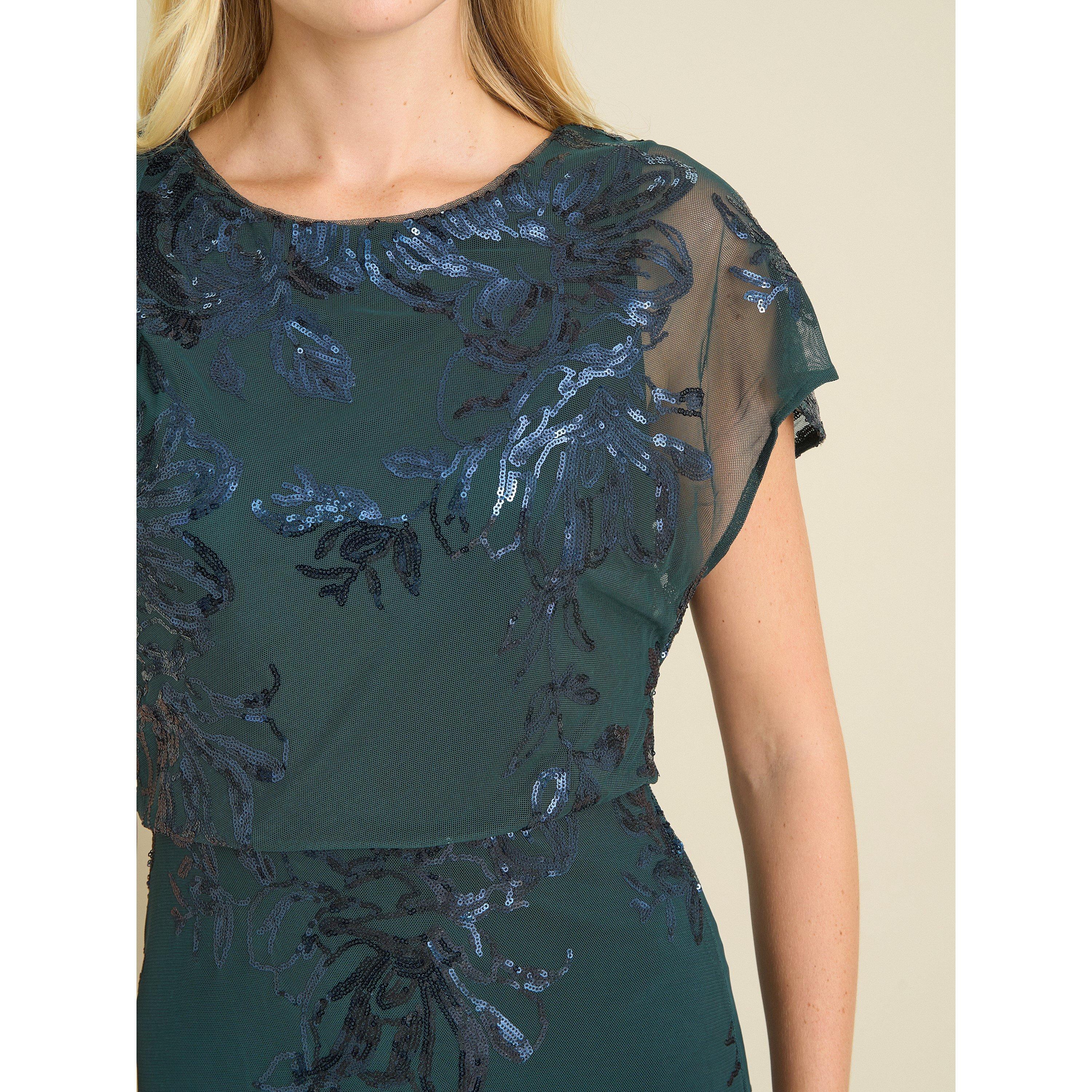 Green - Gina Bacconi - Sandi Floral Embroidered Maxi Dress - 4
