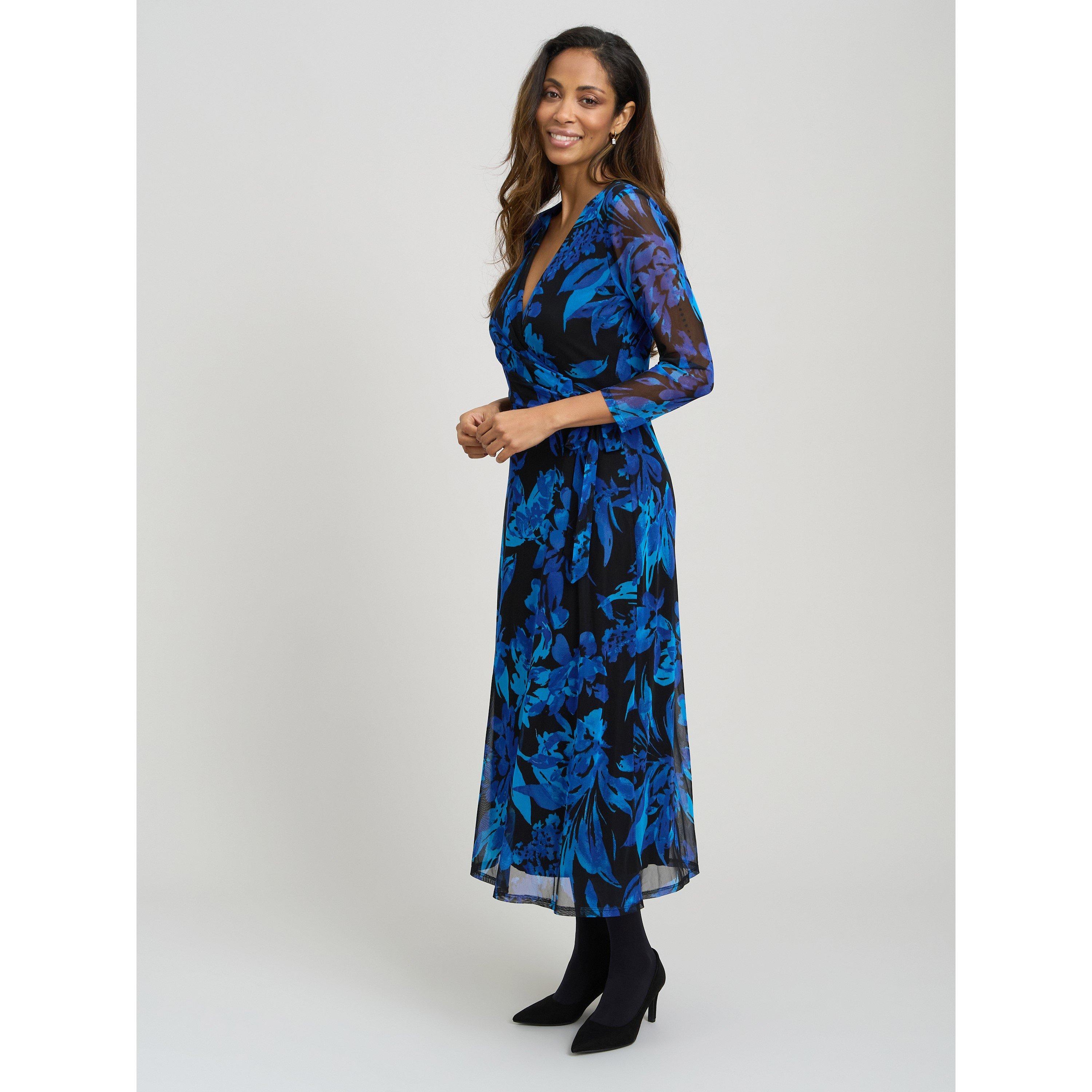 Black Saphire - Gina Bacconi - Indie Floral Mesh Wrap Midi Dress - 3