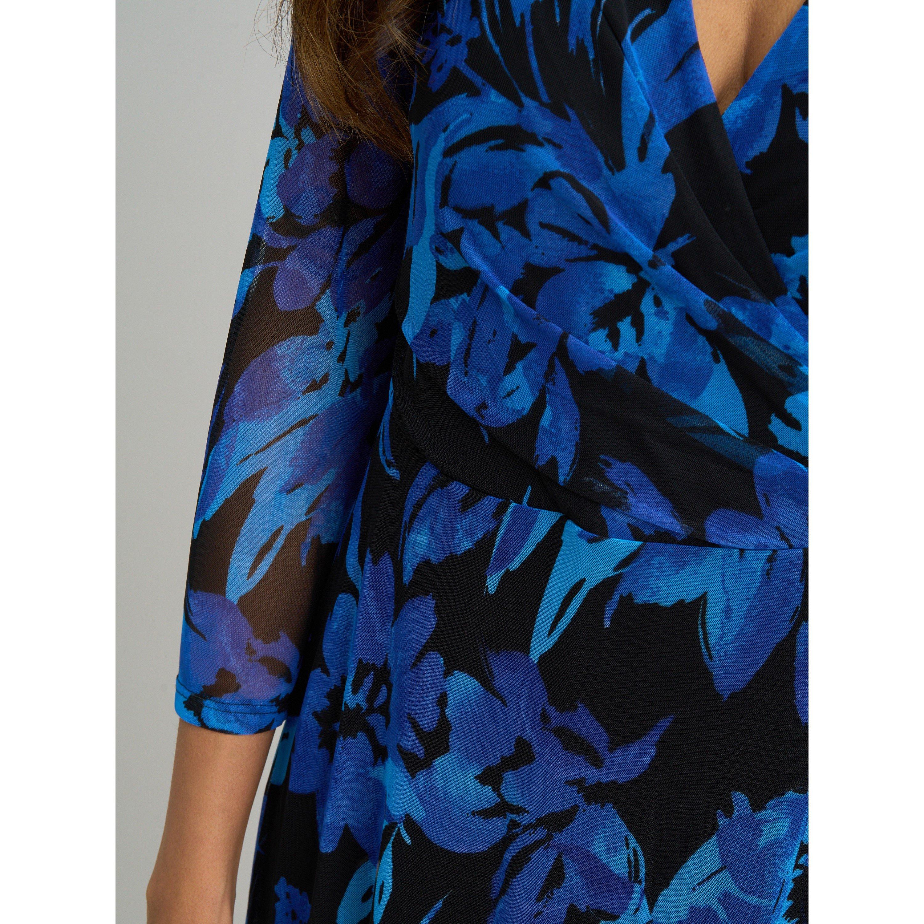 Black Saphire - Gina Bacconi - Indie Floral Mesh Wrap Midi Dress - 4