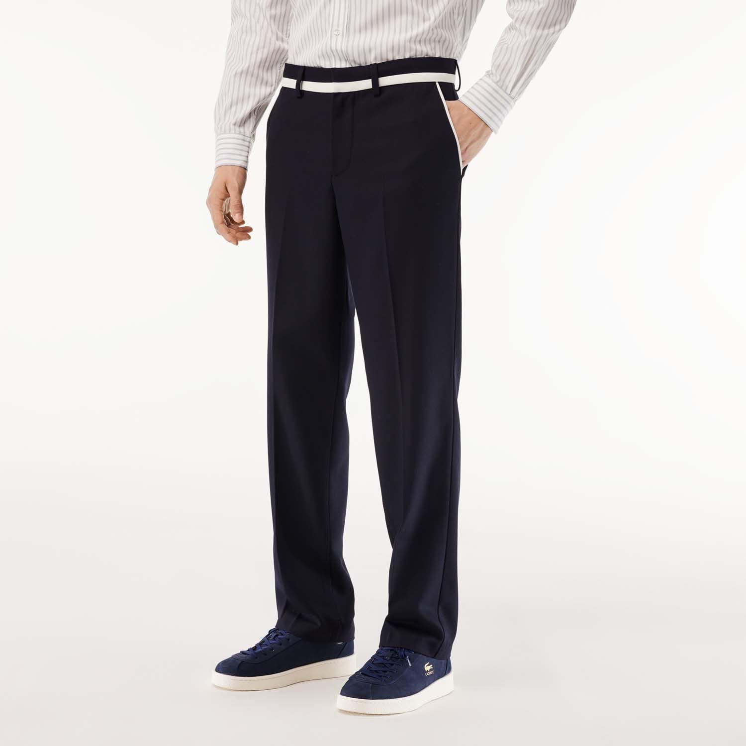 Blue - Lacoste - Straight-Fit Badge Detail Suit Pants - 1